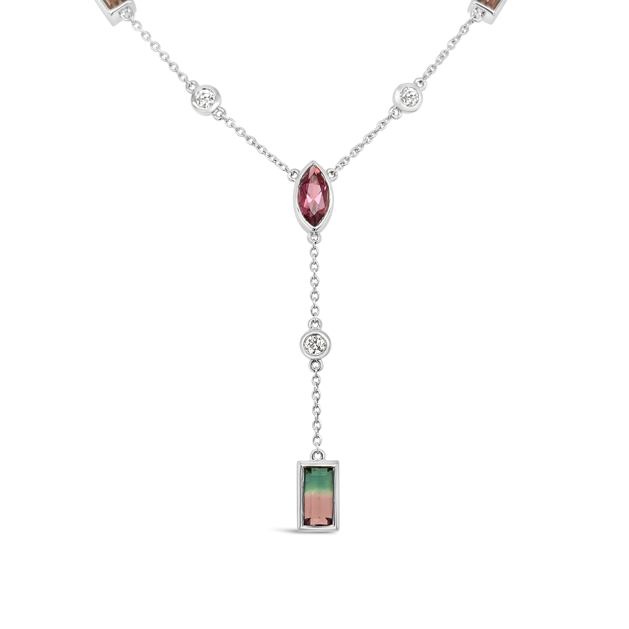 Irisa By Martin Binder Tourmaline & Diamond By The Yard Lariat Necklace
