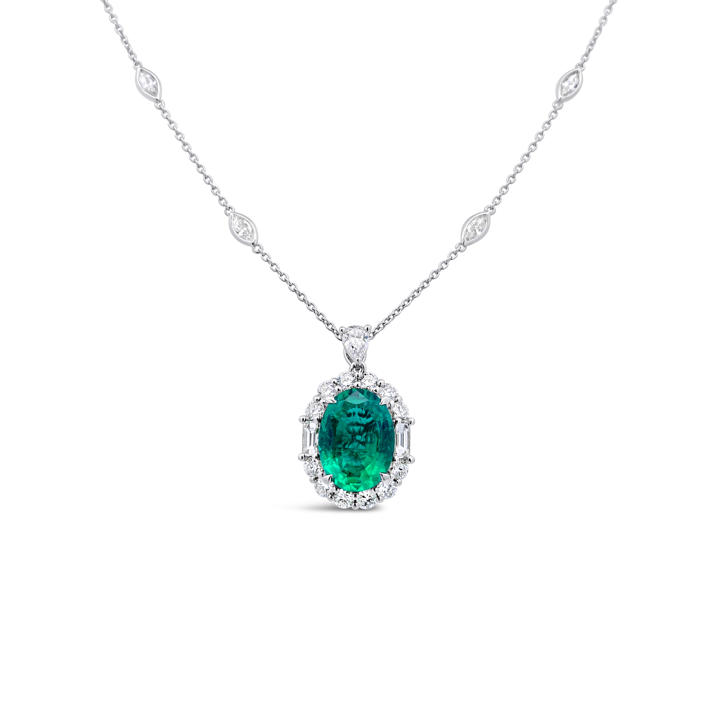 Irisa By Martin Binder Emerald & Diamond By The Yard Necklace