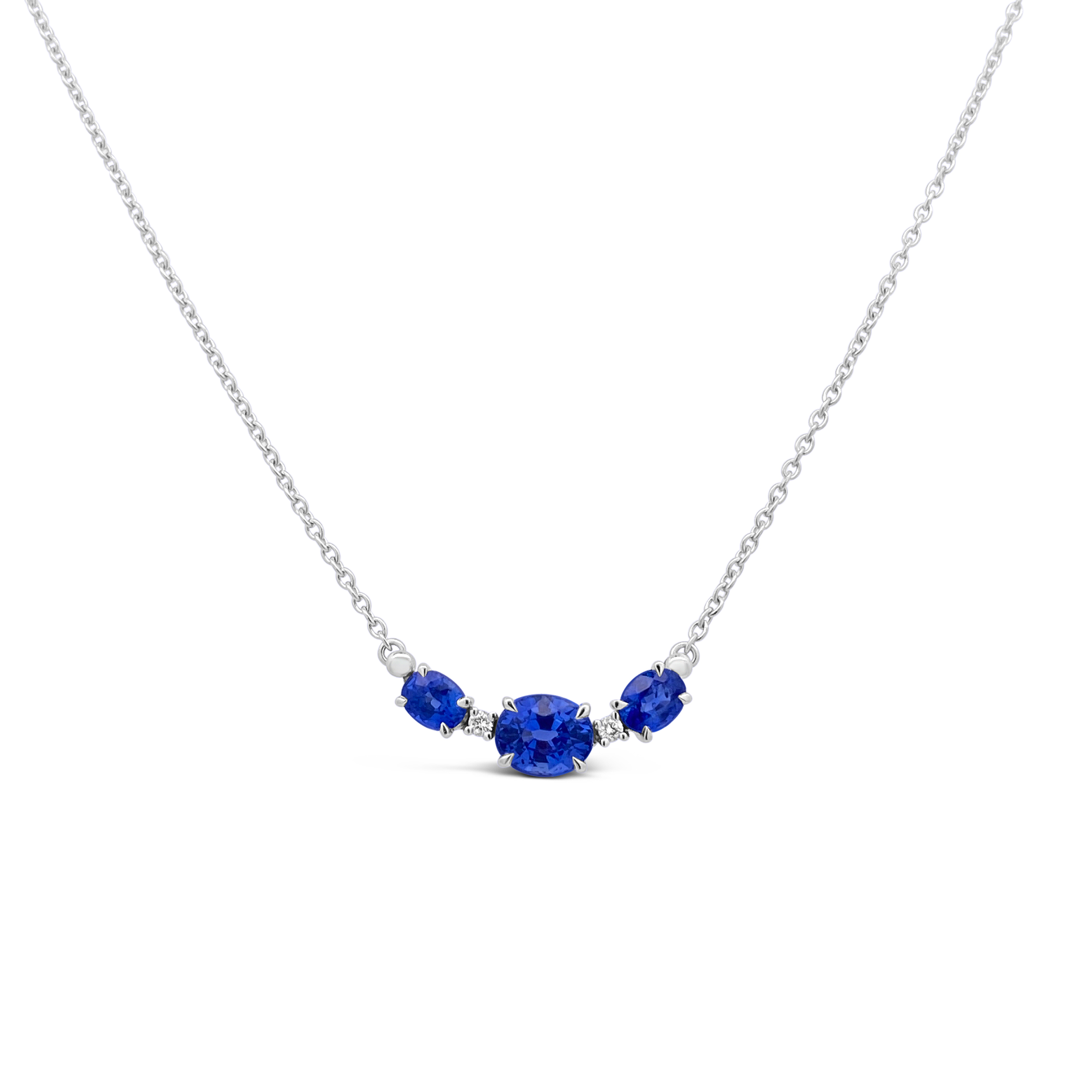 Irisa By Martin Binder Blue Sapphire & Diamond Station Necklace