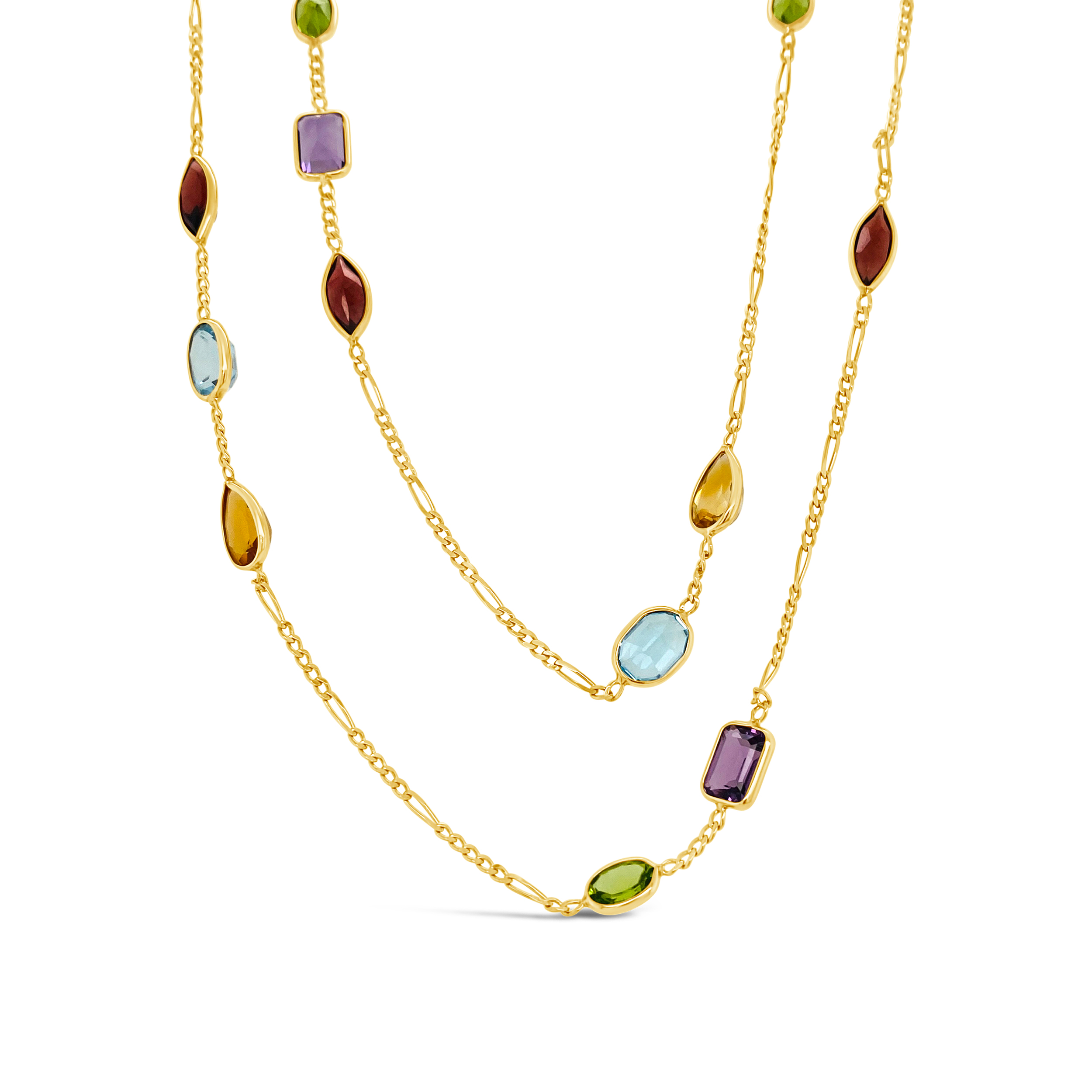 Estate By Martin Binder Multi Gemstone Long Necklace