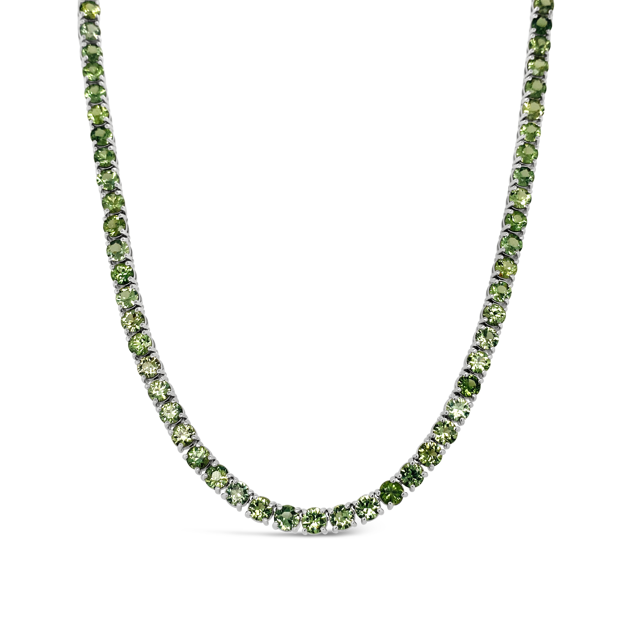 Irisa By Martin Binder Green Sapphire Long Tennis Necklace