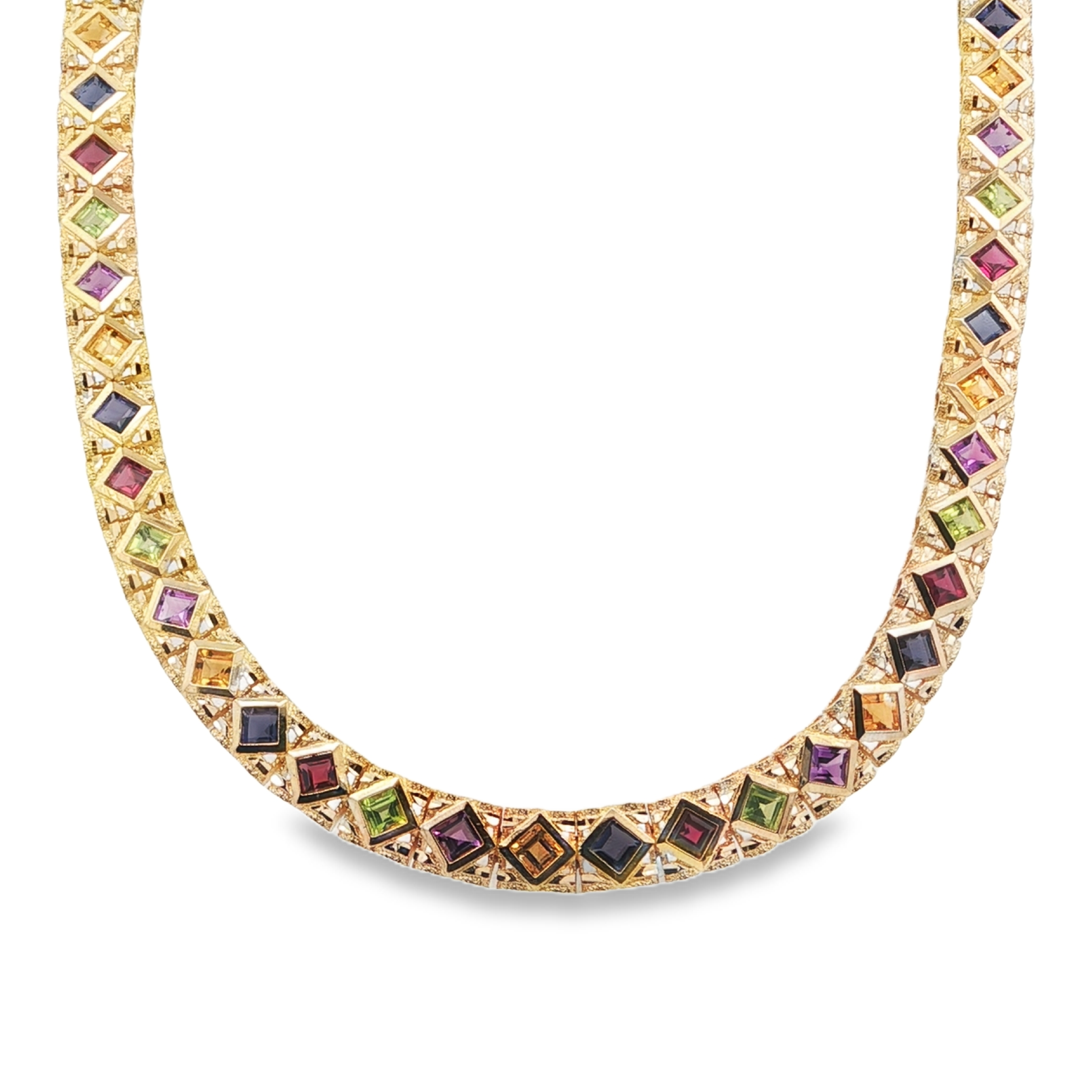 Estate by Martin Binder Multi Color Gemstone Necklace