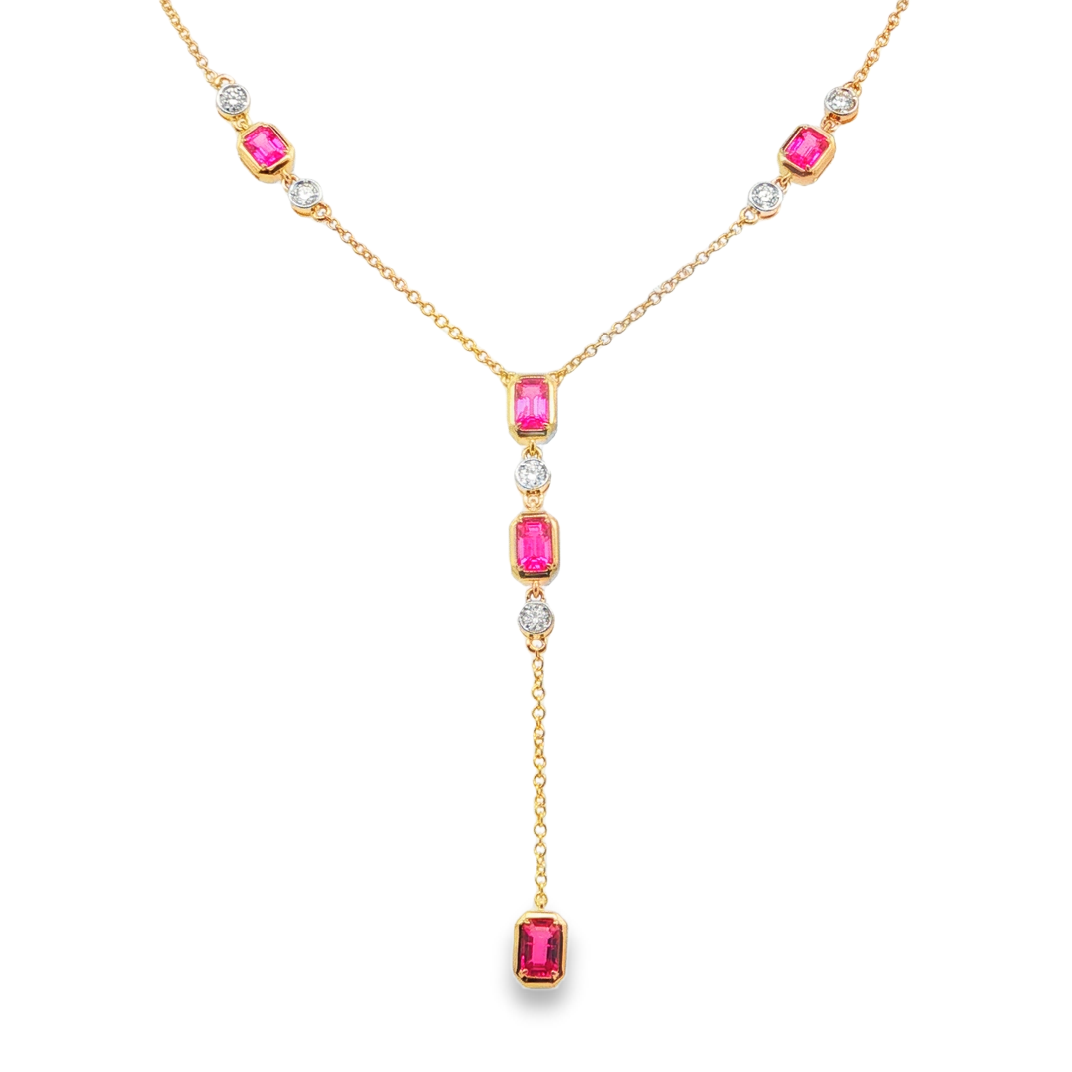 Irisa by Martin Binder Pink Sapphire & Diamond Lariat Necklace