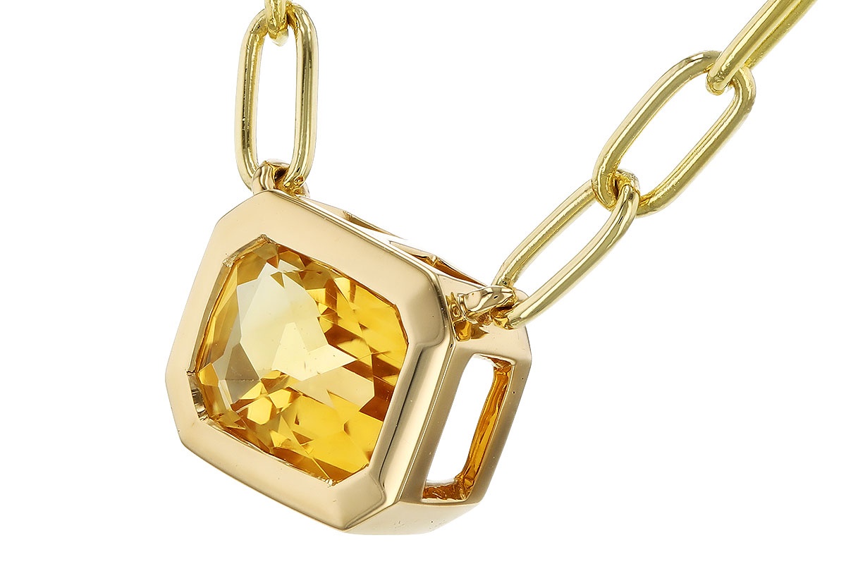 Allison Kaufman Citrine Bezel Necklace