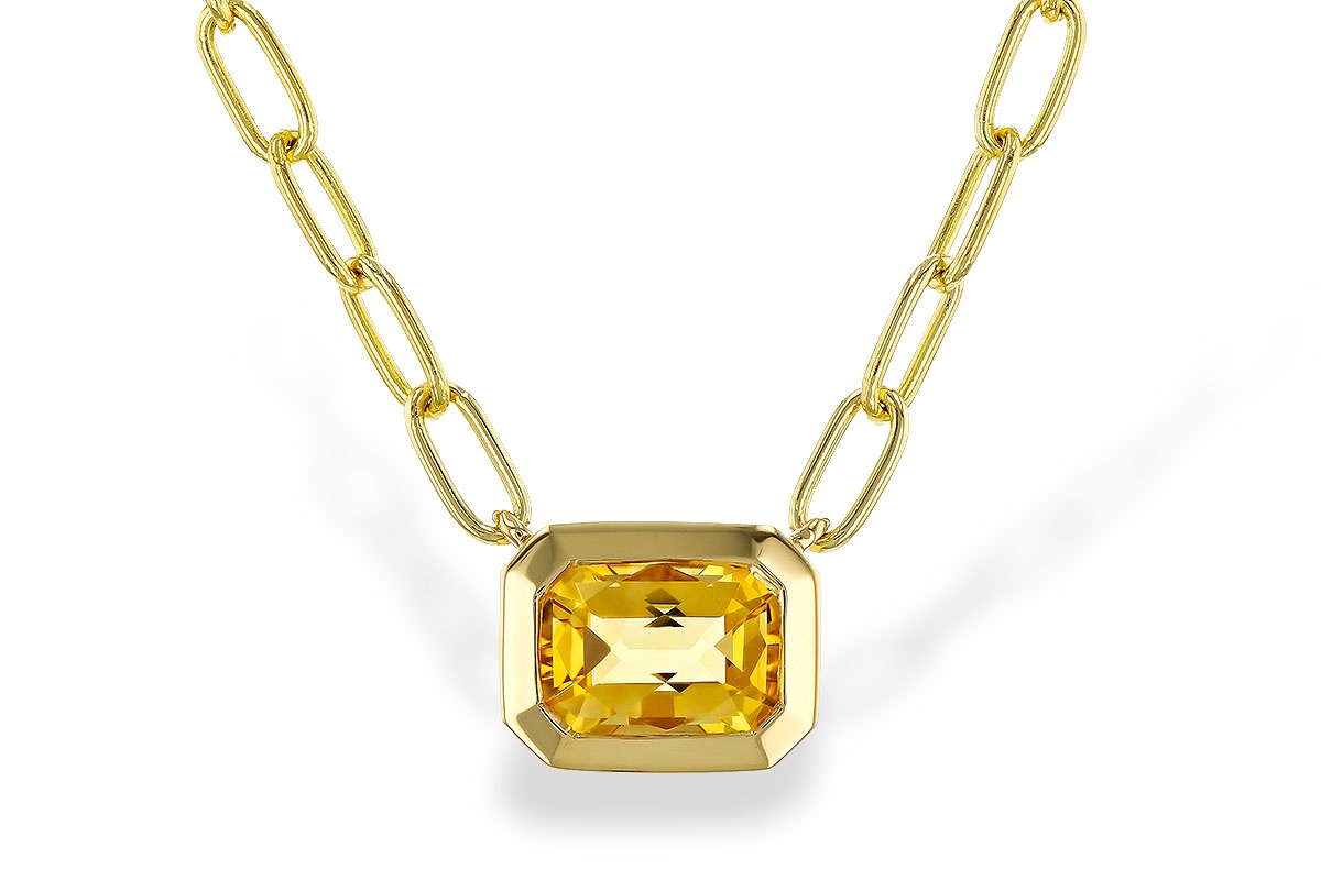 Allison Kaufman Citrine Bezel Necklace