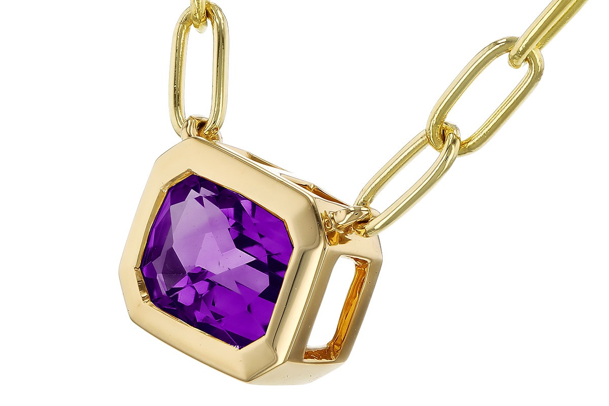 Allison Kaufman Amethyst Bezel Necklace