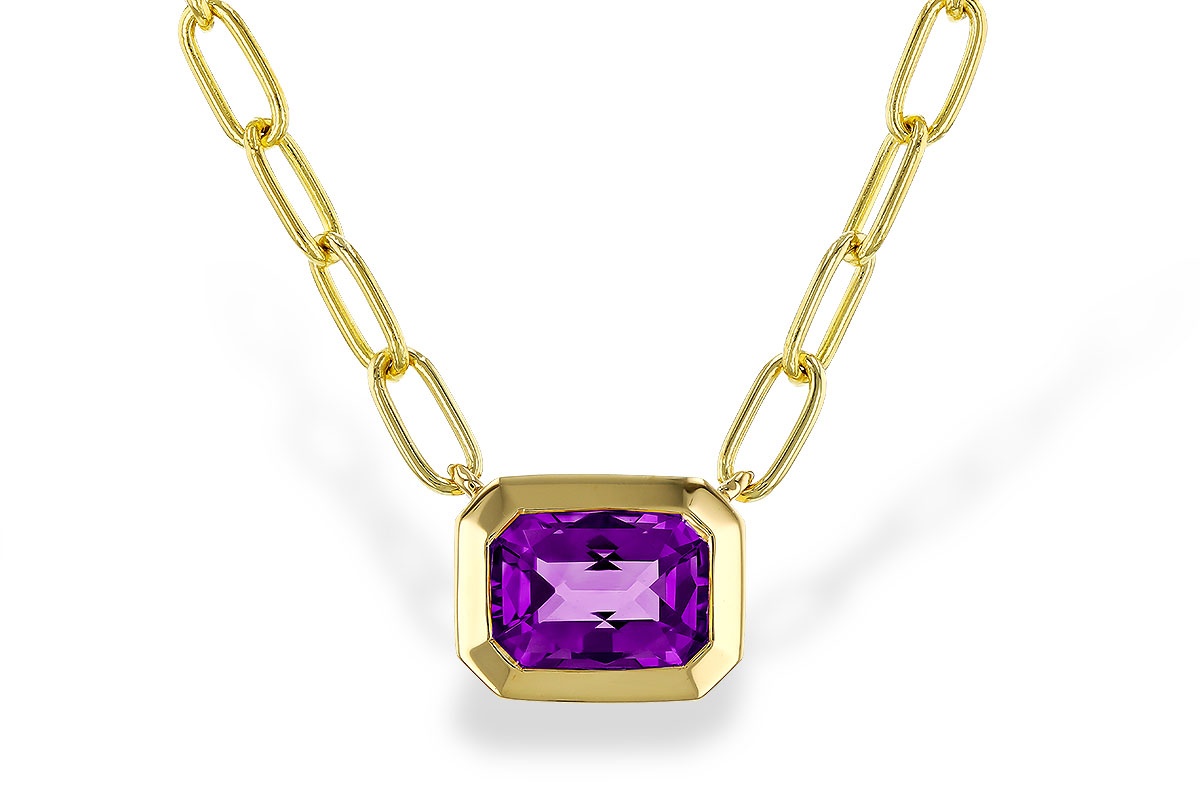 Allison Kaufman Amethyst Bezel Necklace