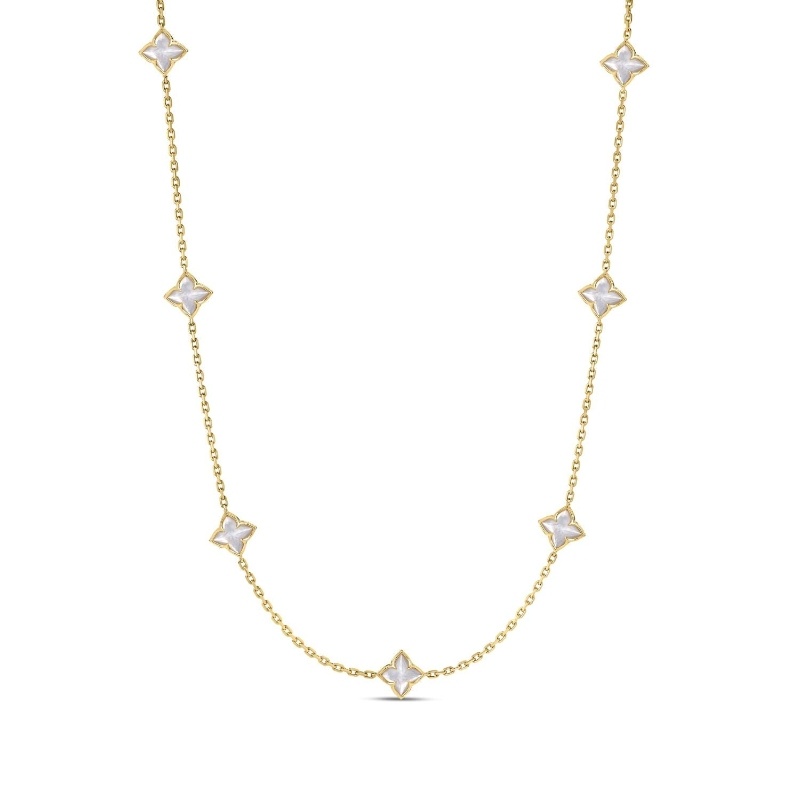 Roberto Coin Venetian Princess Mother of Pearl Station Necklace