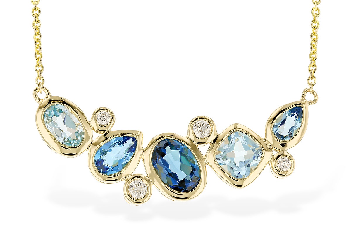 Allison Kaufman Blue Topaz & Diamond Necklace
