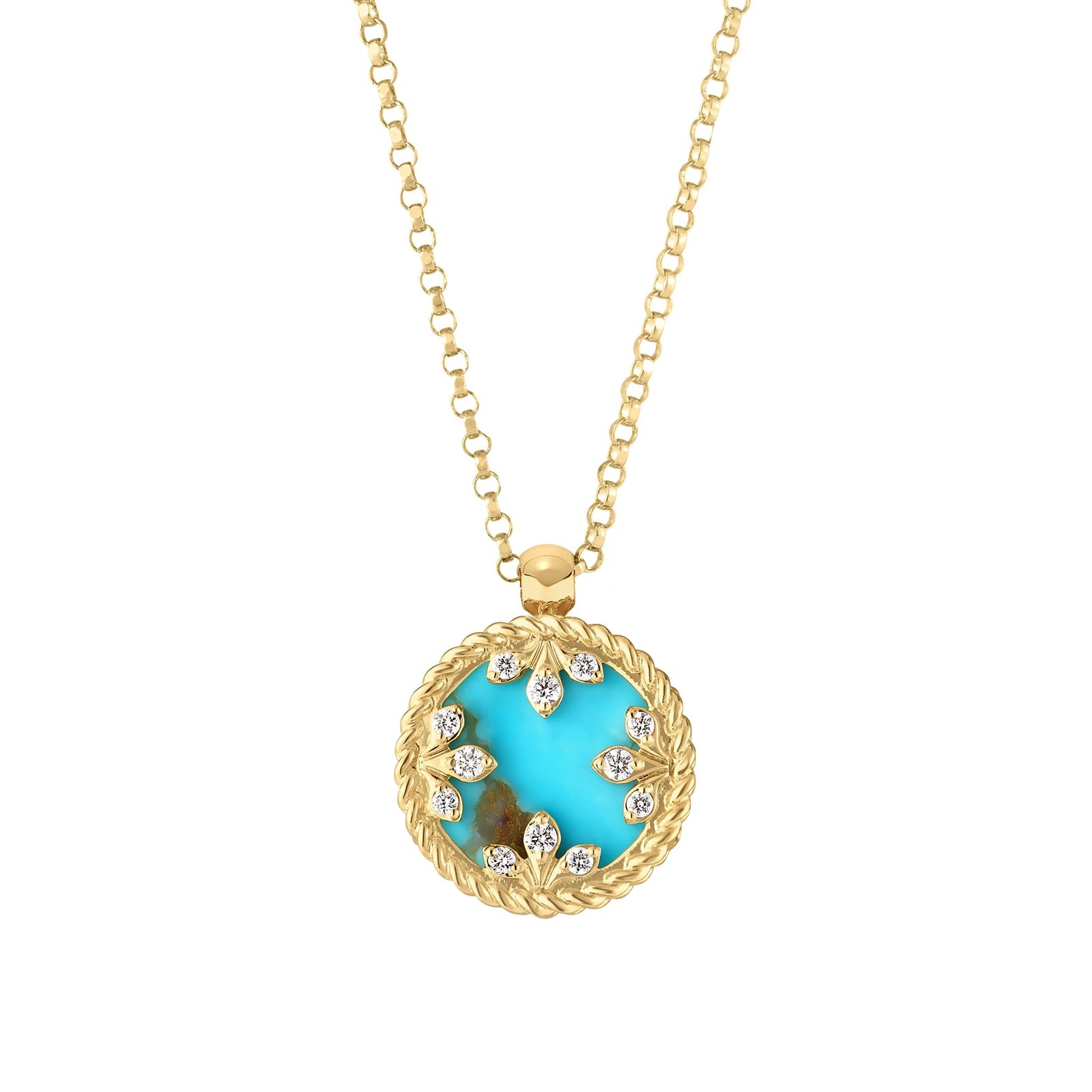 Roberto Coin Venetian Medallions Medium Diamond & Mother of Pearl Necklace