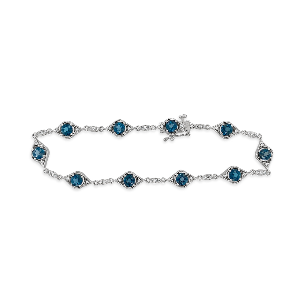 Irisa By Martin Binder London Blue Topaz & Diamond Bracelet