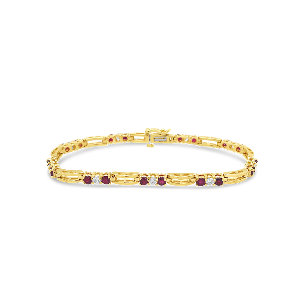 Irisa By Martin Binder Ruby & Diamond Station Tennis Bracelet