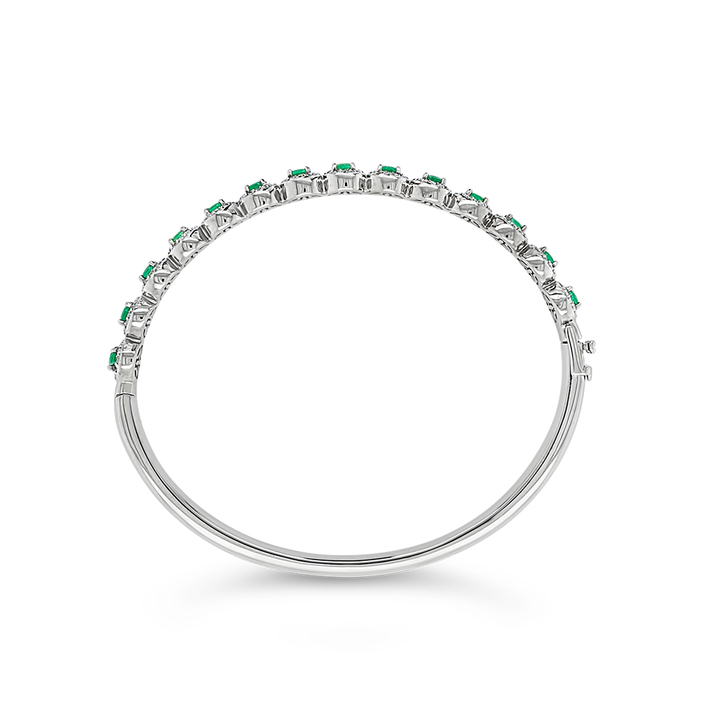 Irisa By Martin Binder Emerald & Diamond Bangle Bracelet