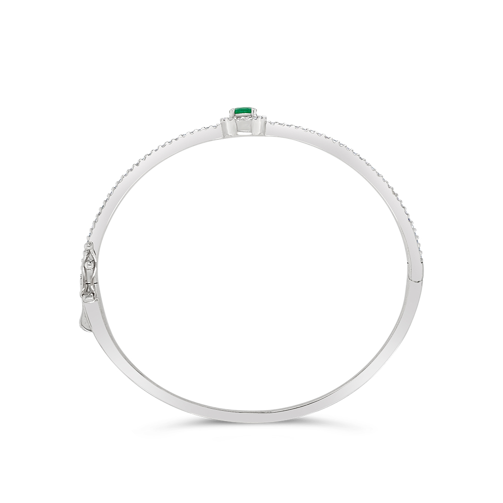 Irisa By Martin Binder Emerald & Diamond Bangle Bracelet