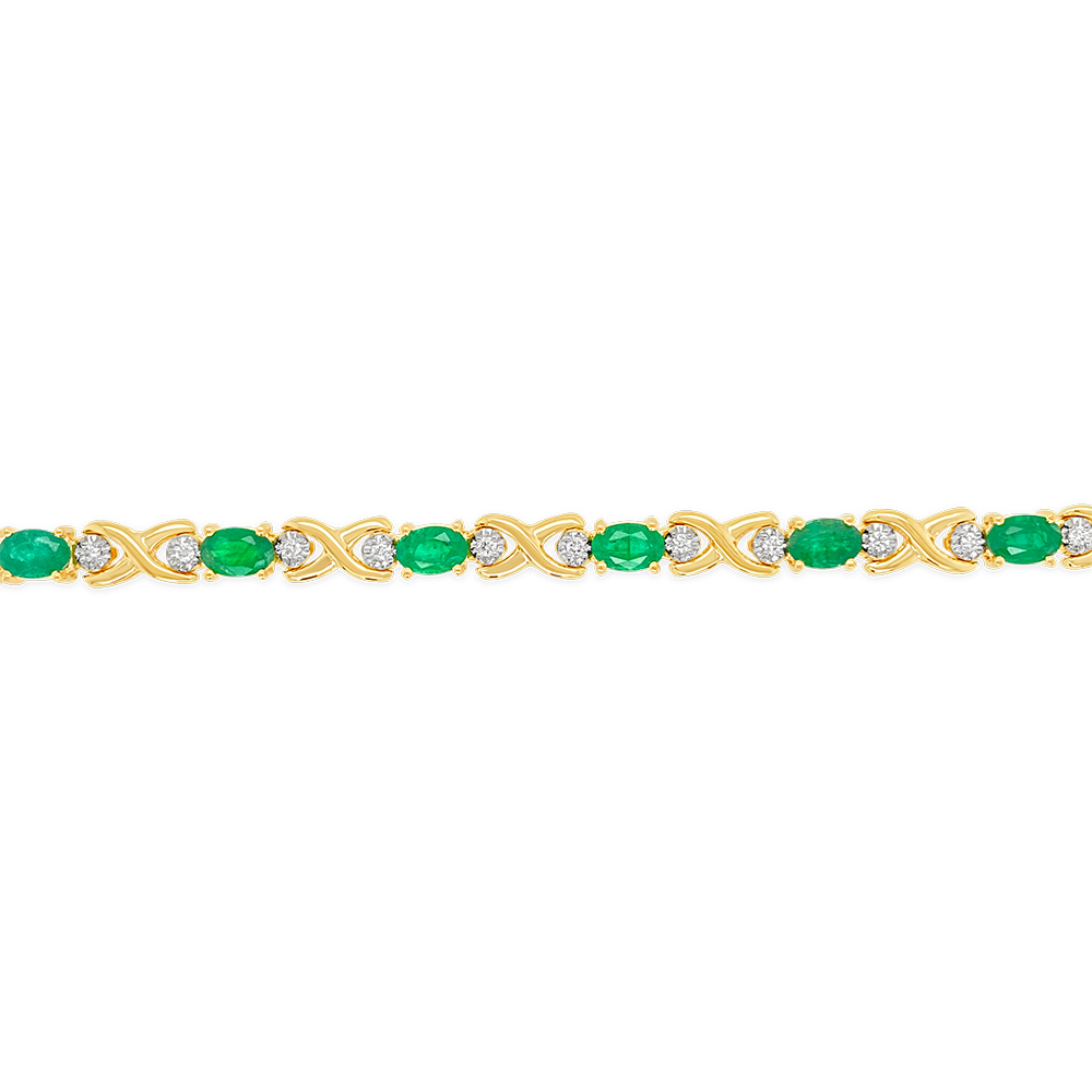 Irisa By Martin Binder Emerald & Diamond Station Bracelet