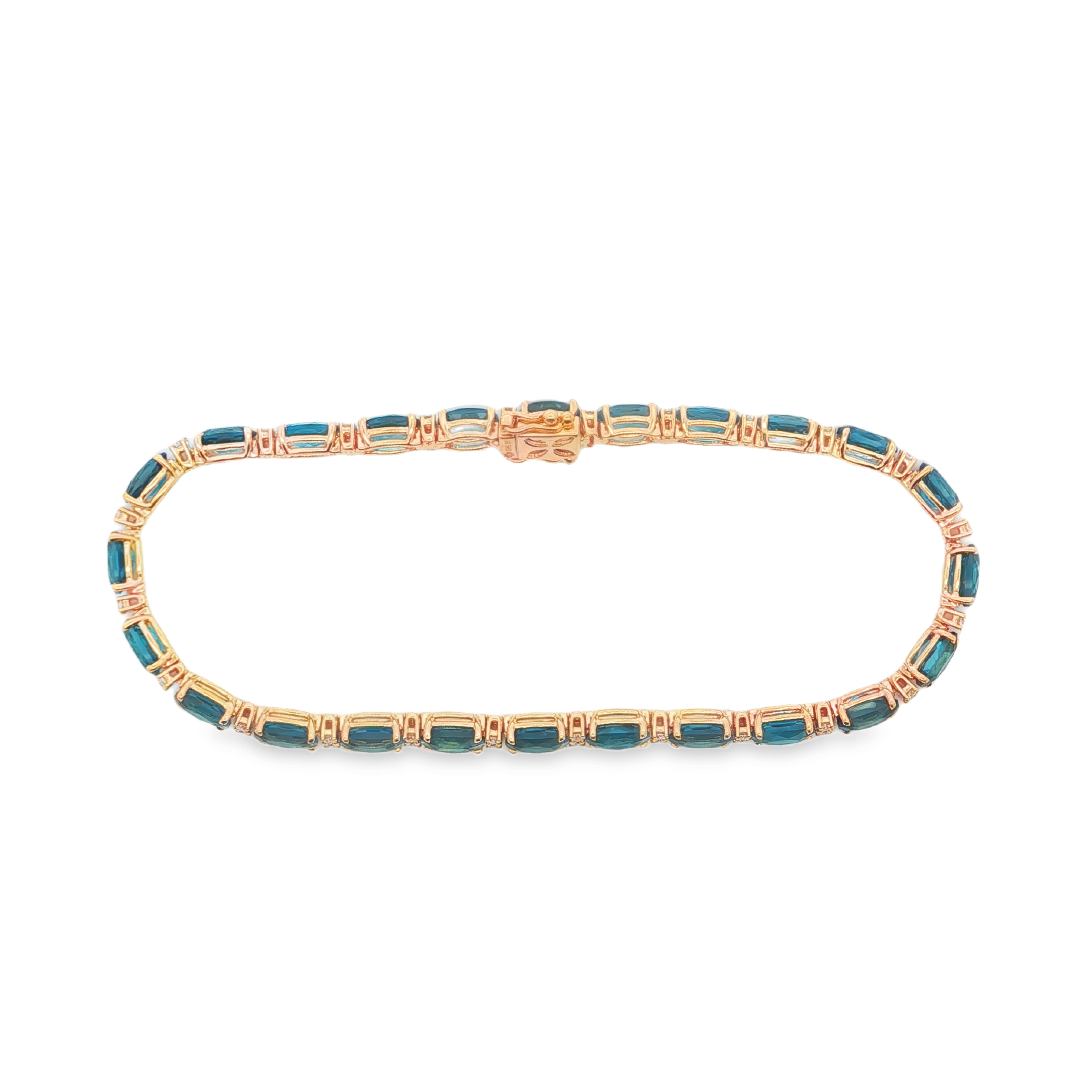 Irisa by Martin Binder London Blue Topaz & Diamond Tennis Bracelet