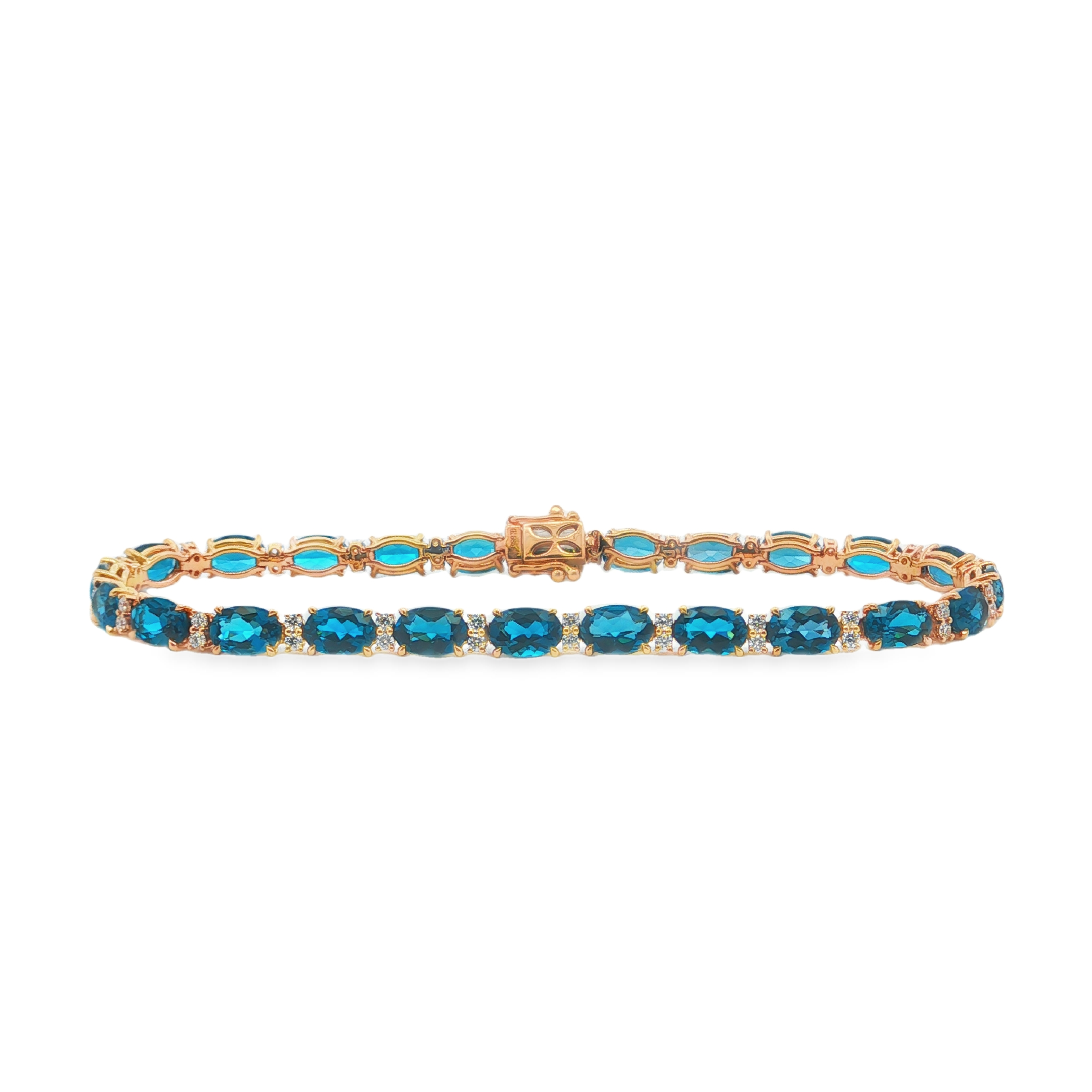 Irisa by Martin Binder London Blue Topaz & Diamond Tennis Bracelet