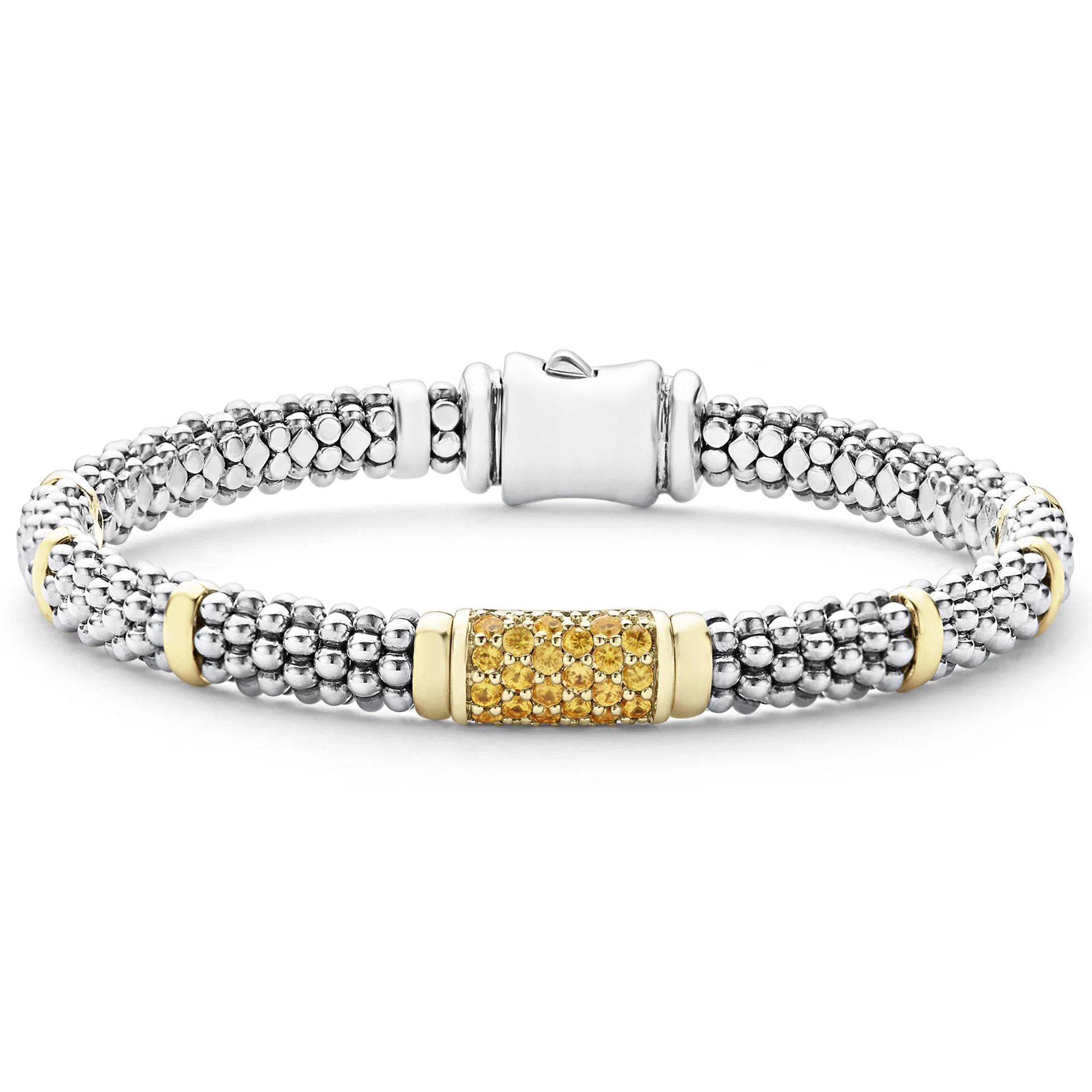 Lagos Signature Caviar 6mm Yellow Sapphire Bracelet