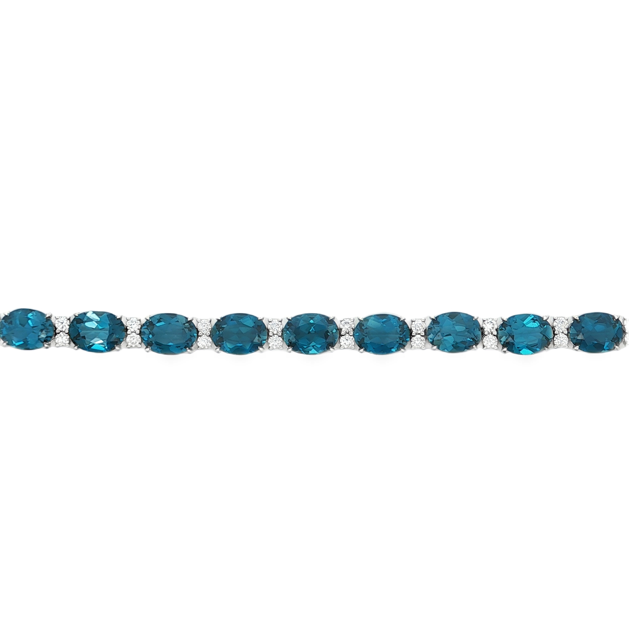 Irisa by Martin Binder London Blue Topaz & Diamond Tennis Bracelet