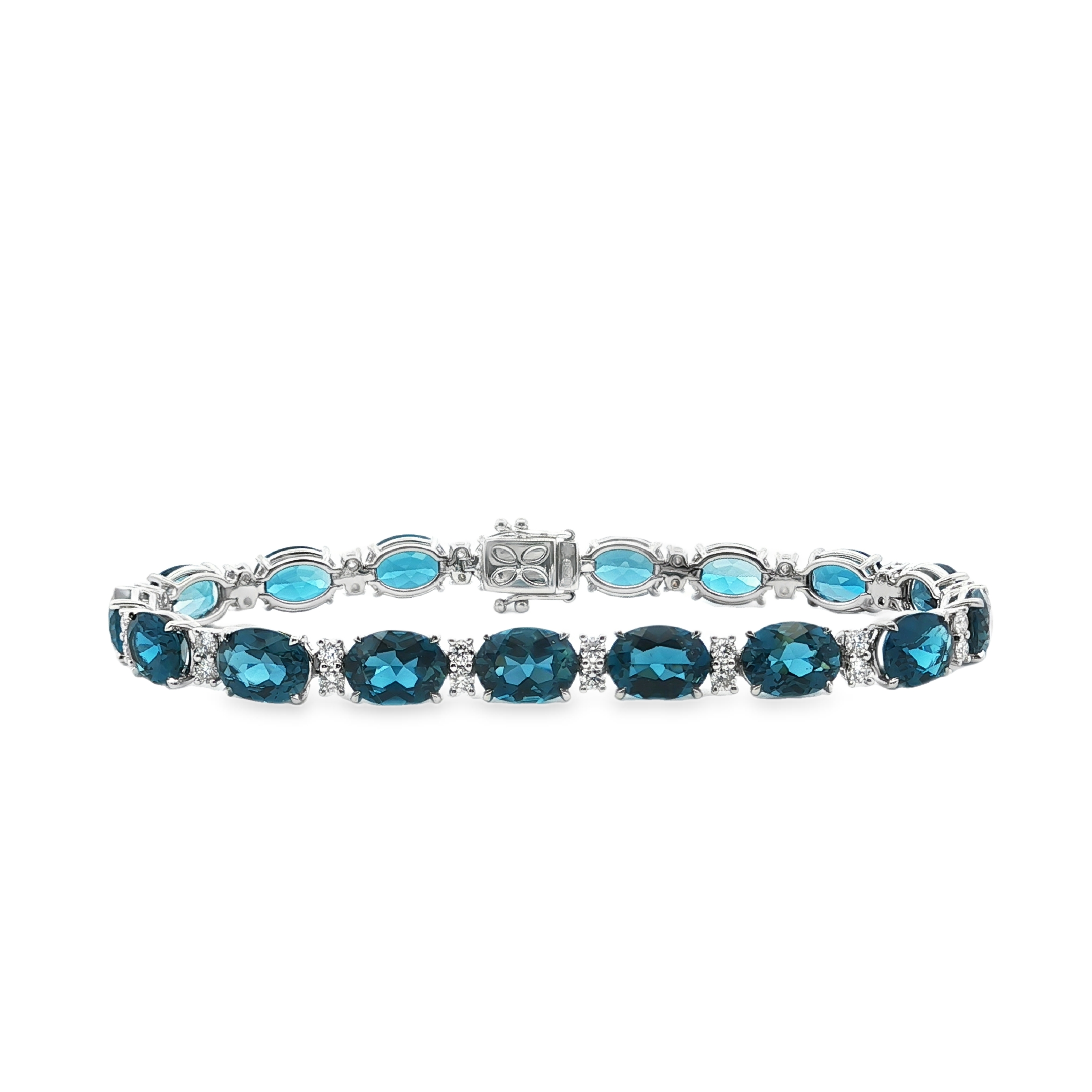 Irisa by Martin Binder London Blue Topaz & Diamond Tennis Bracelet