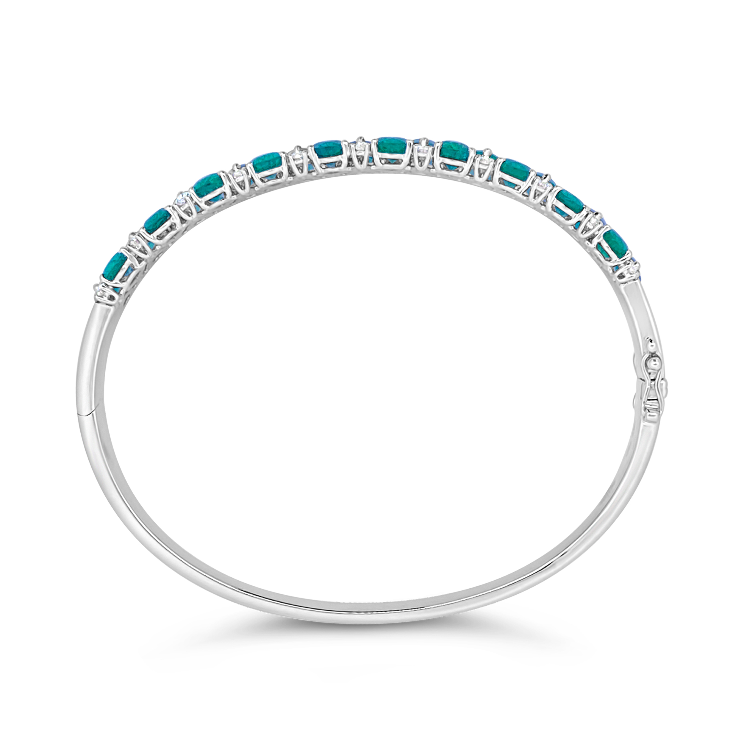 Irisa By Martin Binder Pear Emerald & Diamond Bangle Bracelet
