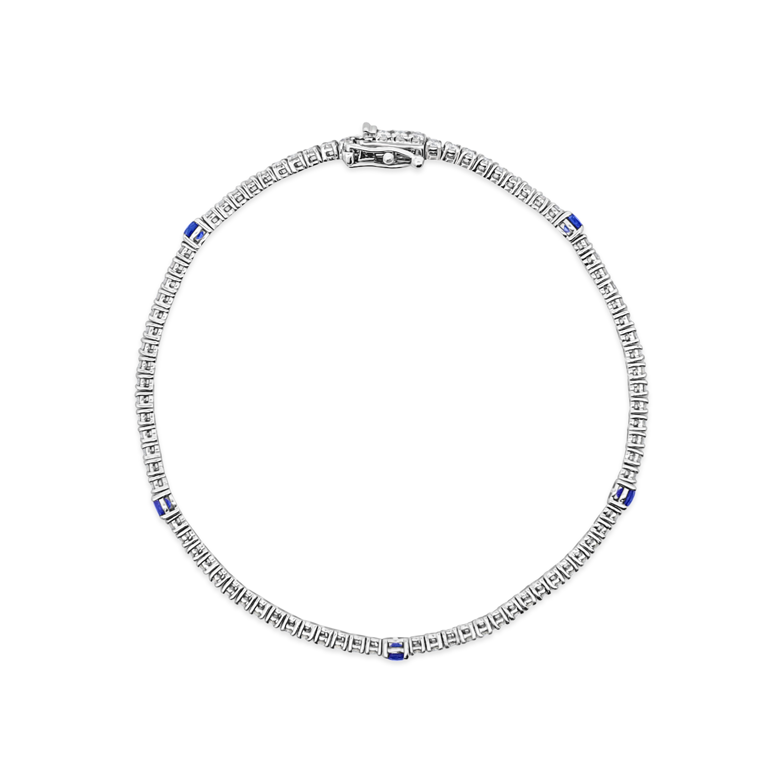 Irisa By Martin Binder Blue Sapphire & Diamond Tennis Bracelet
