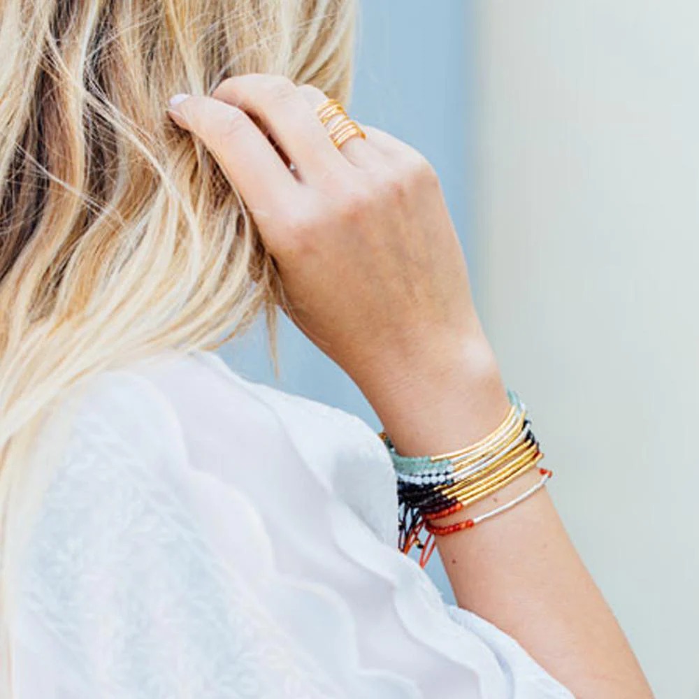 Gorjana Power Gemstone Calming Howlite Silver Bracelet