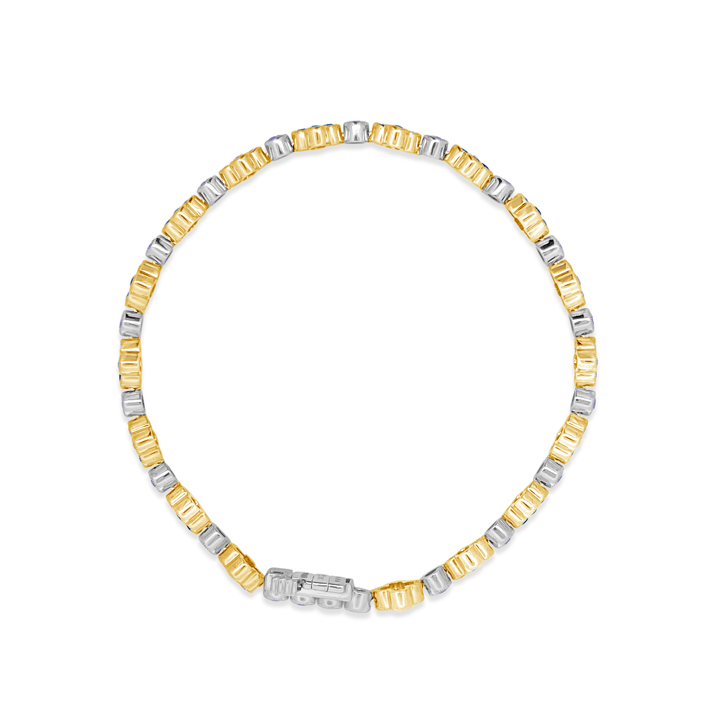 Irisa By Martin Binder Blue Sapphire & Diamond Flower Tennis Bracelet