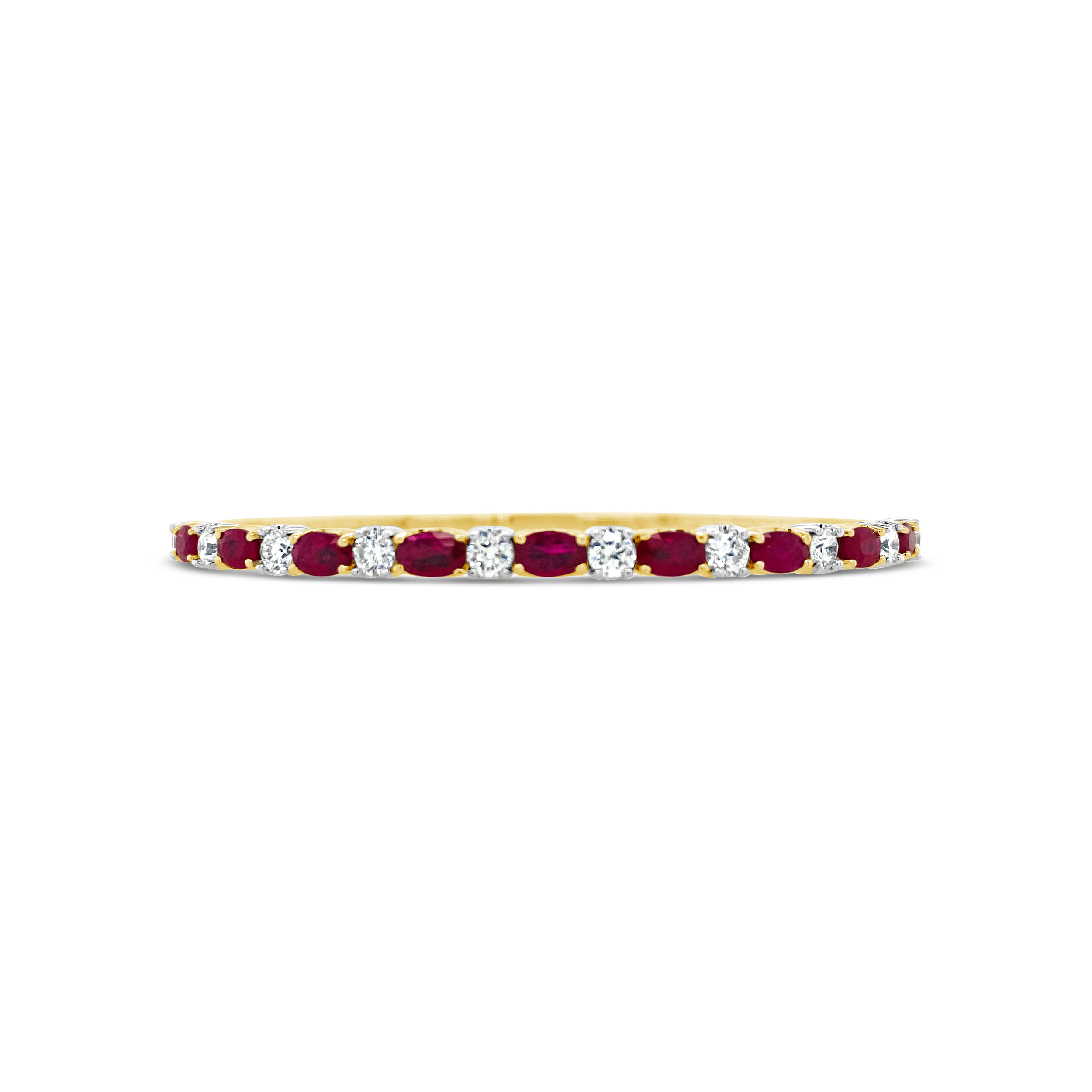 Irisa By Martin Binder Two-tone Ruby & Diamond Flexible Bangle Bracelet