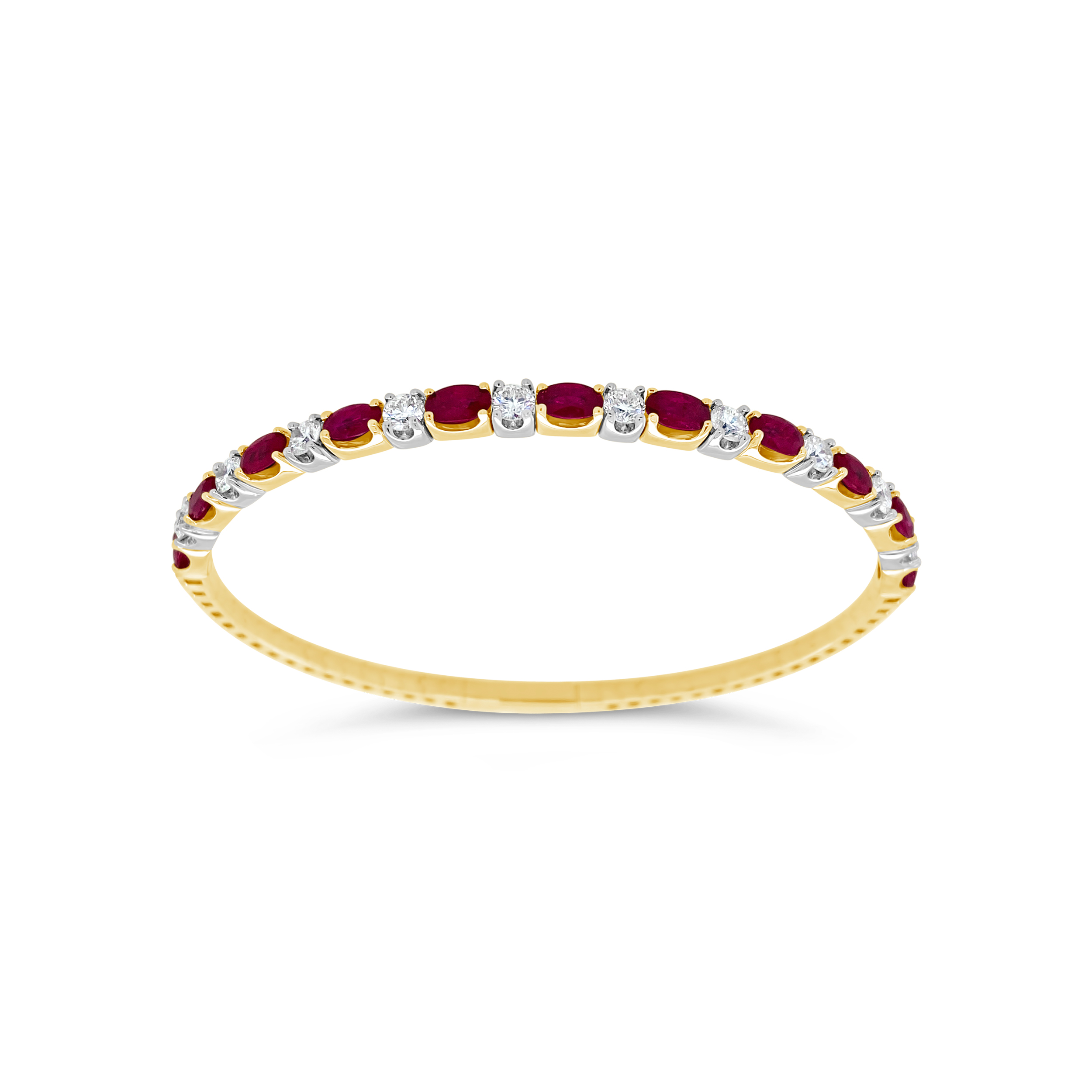 Irisa By Martin Binder Two-tone Ruby & Diamond Flexible Bangle Bracelet
