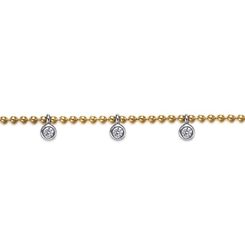 Gabriel & Co. Bujukan Two-Tone White Sapphire Droplet Bracelet