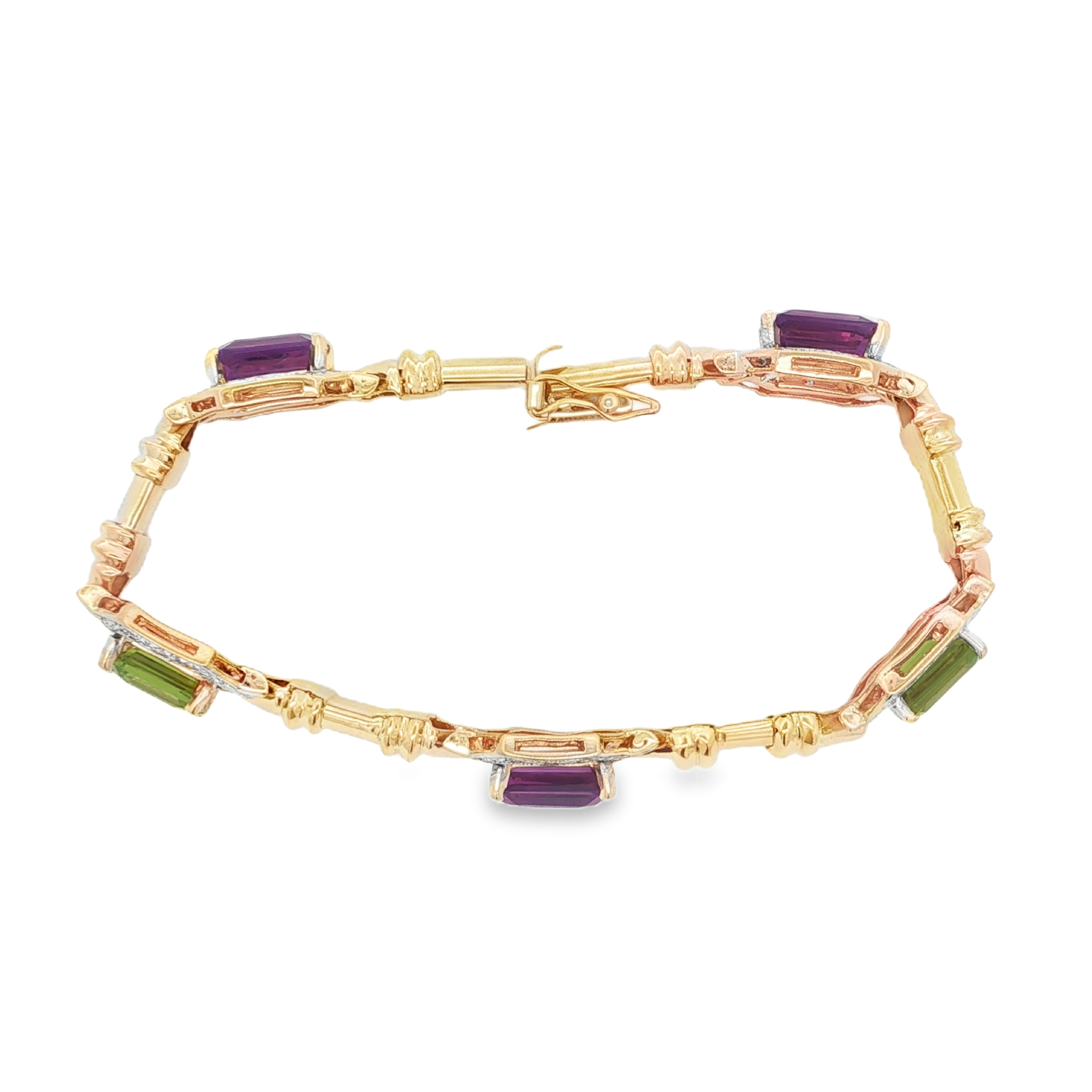 Estate by Martin Binder Amethyst, Peridot & Diamond Bracelet