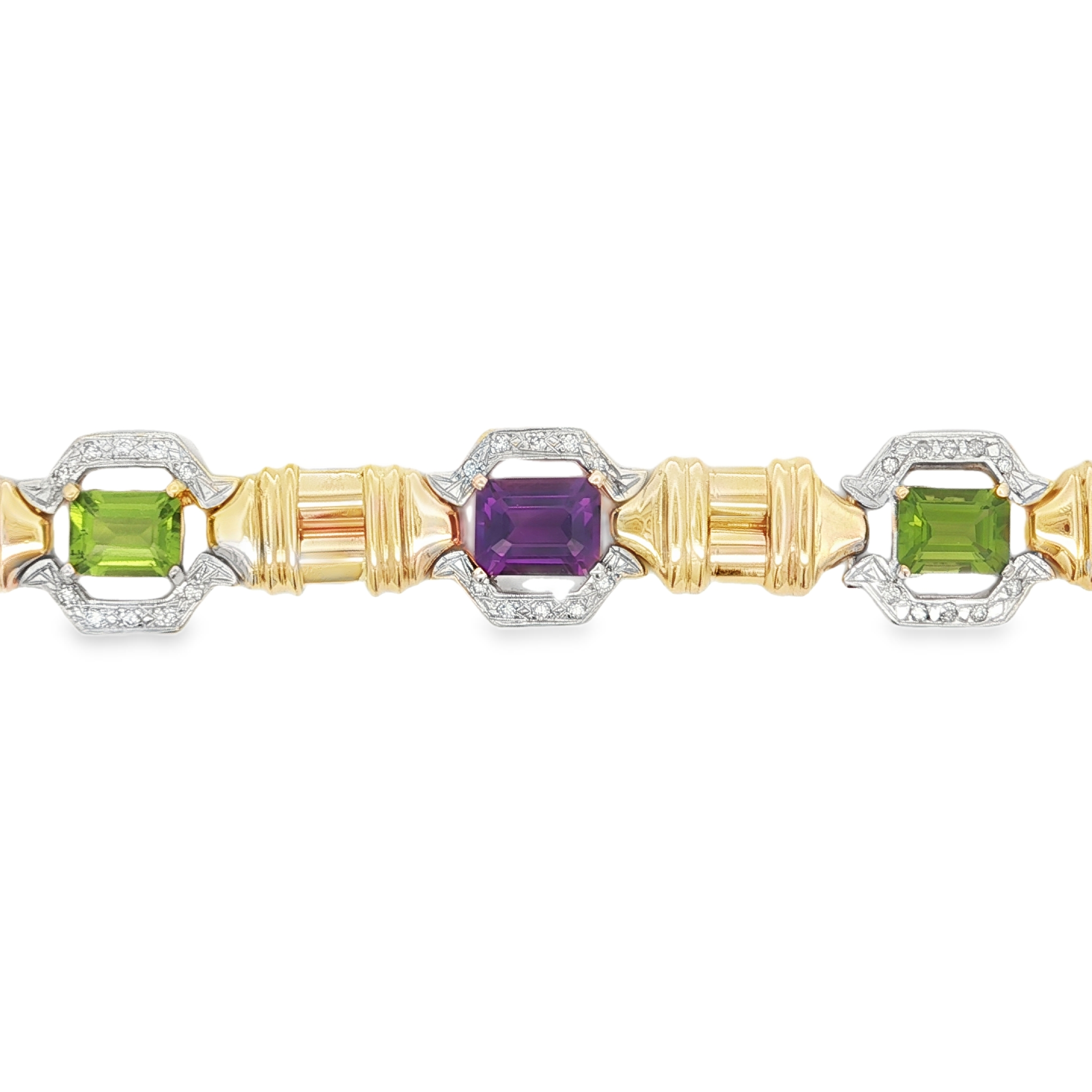 Estate by Martin Binder Amethyst, Peridot & Diamond Bracelet