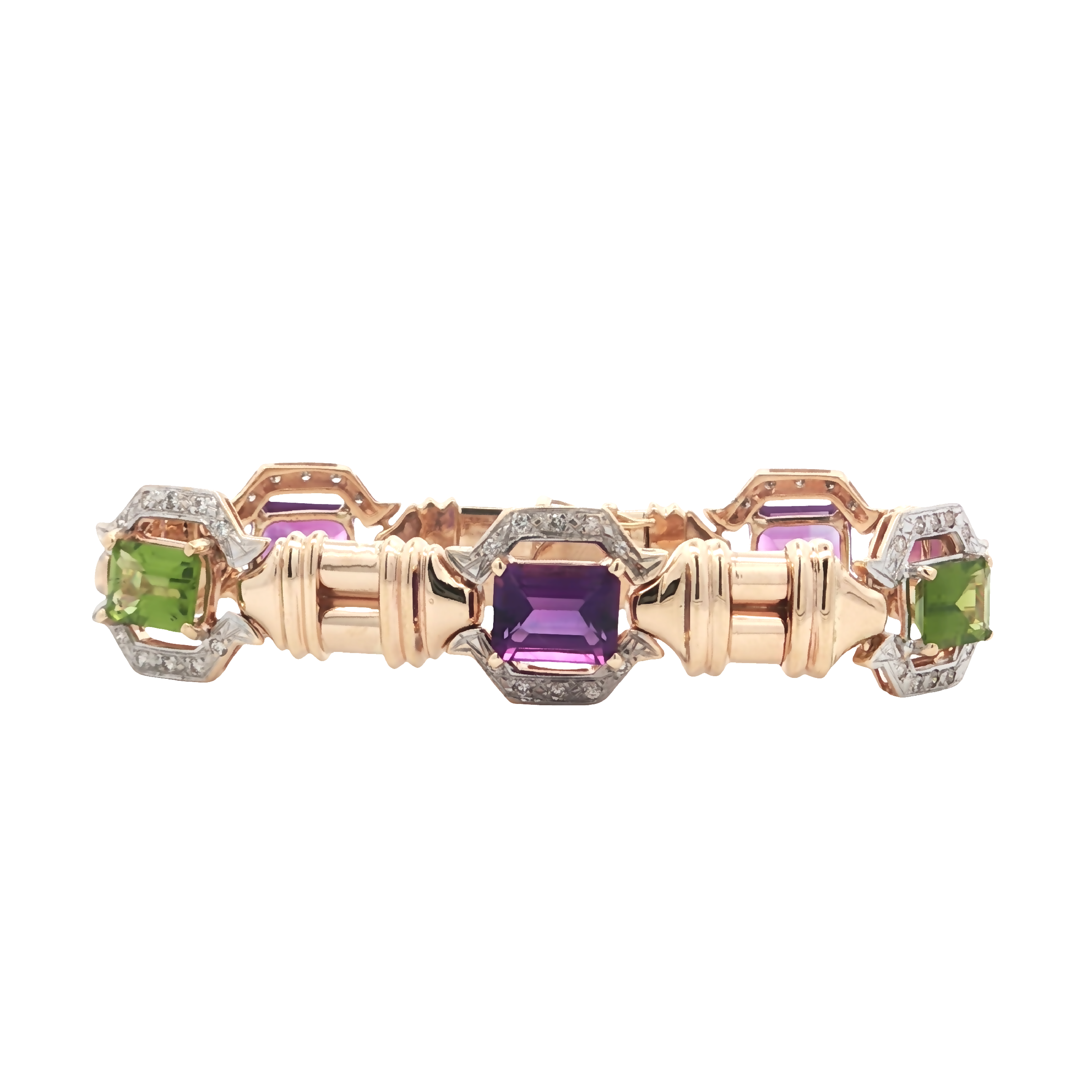 Estate by Martin Binder Amethyst, Peridot & Diamond Bracelet