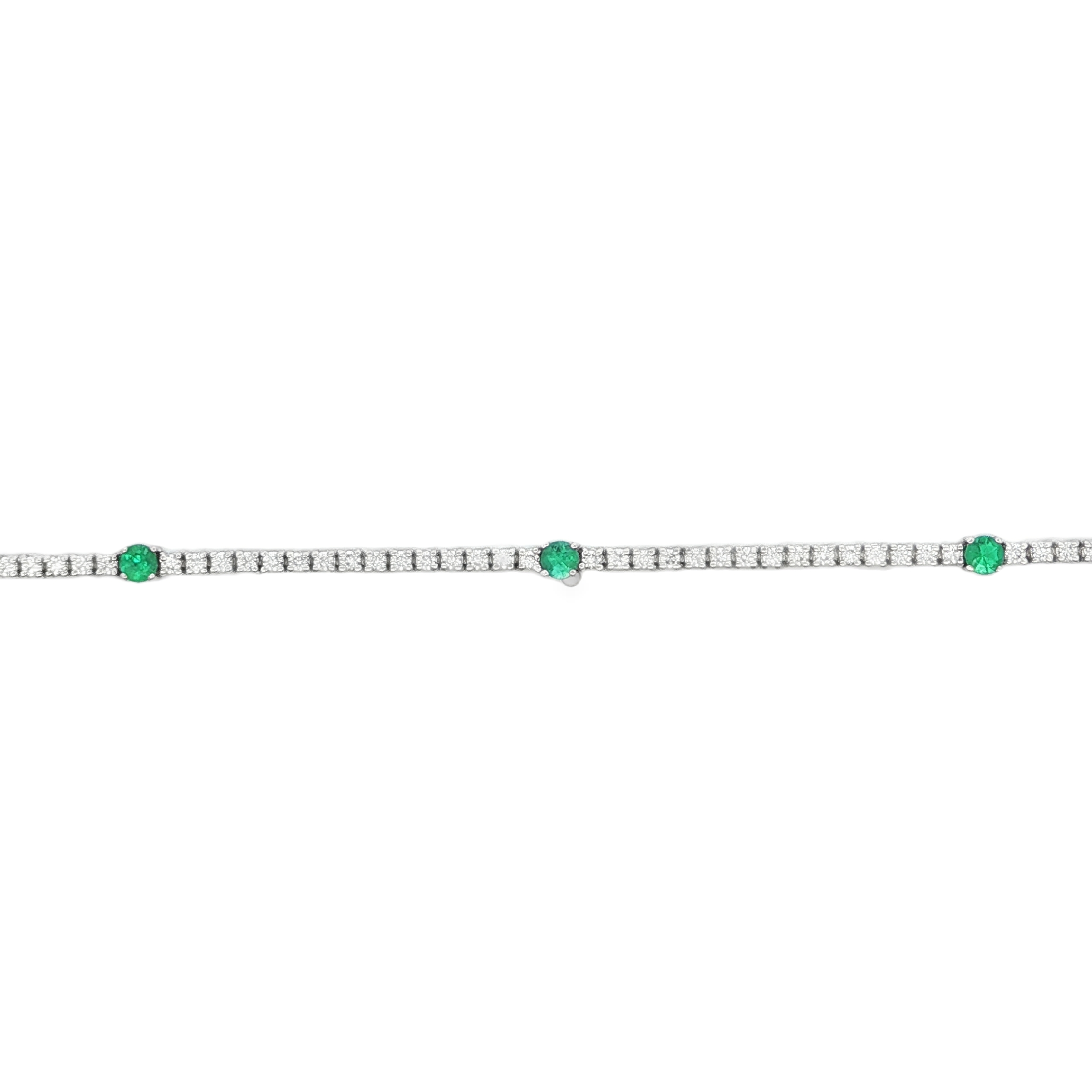 Irisa by Martin Binder Emerald & Diamond Tennis Bracelet