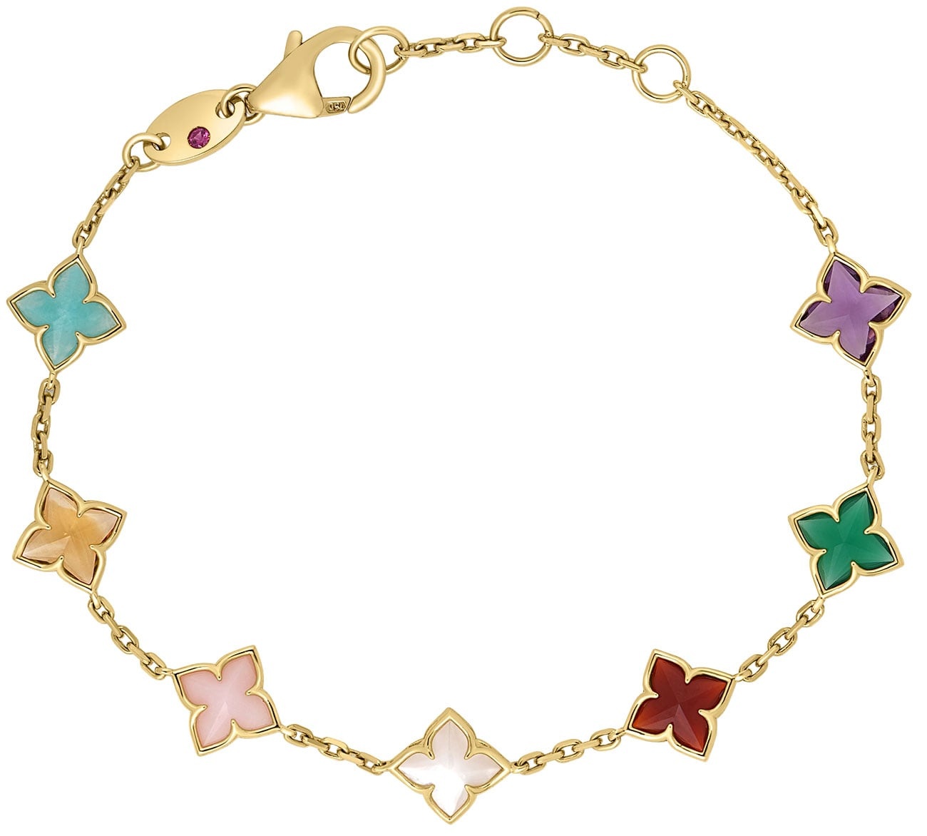 Roberto Coin Venetian Princess Carnival Gemstone Flower Station Bracelet