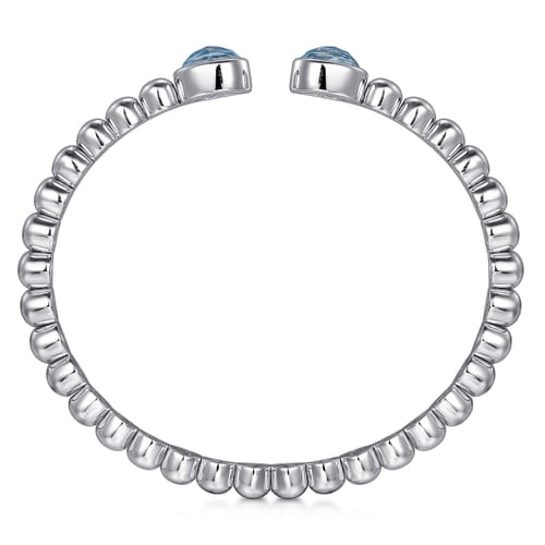 Gabriel & Co. Boutique Silver Bujukan Rock Crystal & Turquoise Bangle Bracelet