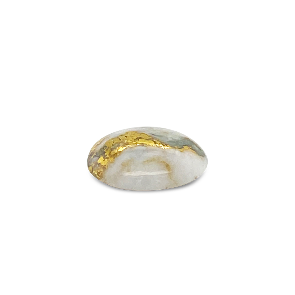 Oval Cut Quartz & Gold Cabochon Gemstone (4.61 Ct)