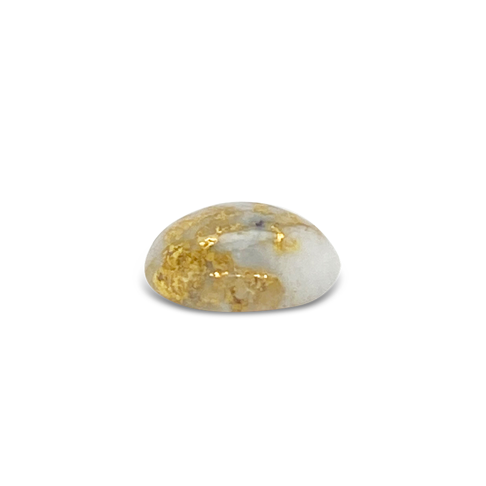 Oval Cut Quartz & Gold Cabochon Gemstone (2.25 Ct)