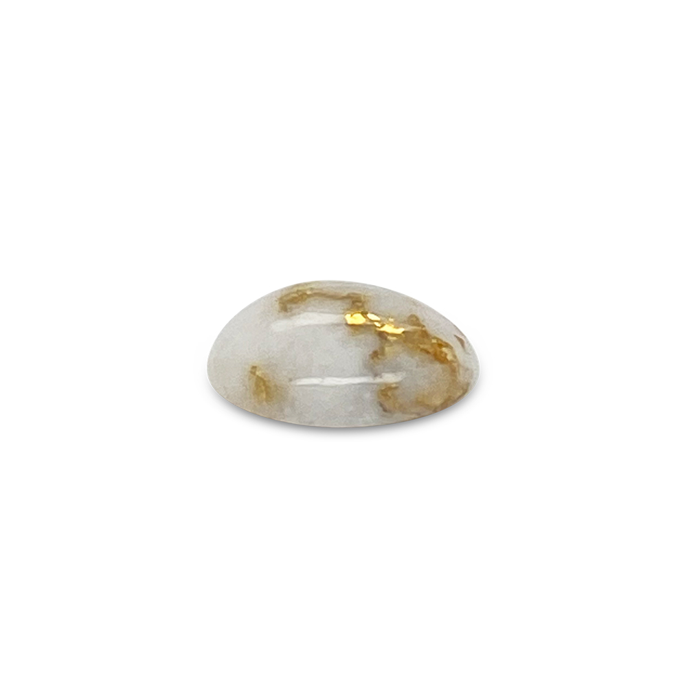 Oval Cut Quartz & Gold Cabochon Gemstone (2.54 Ct)