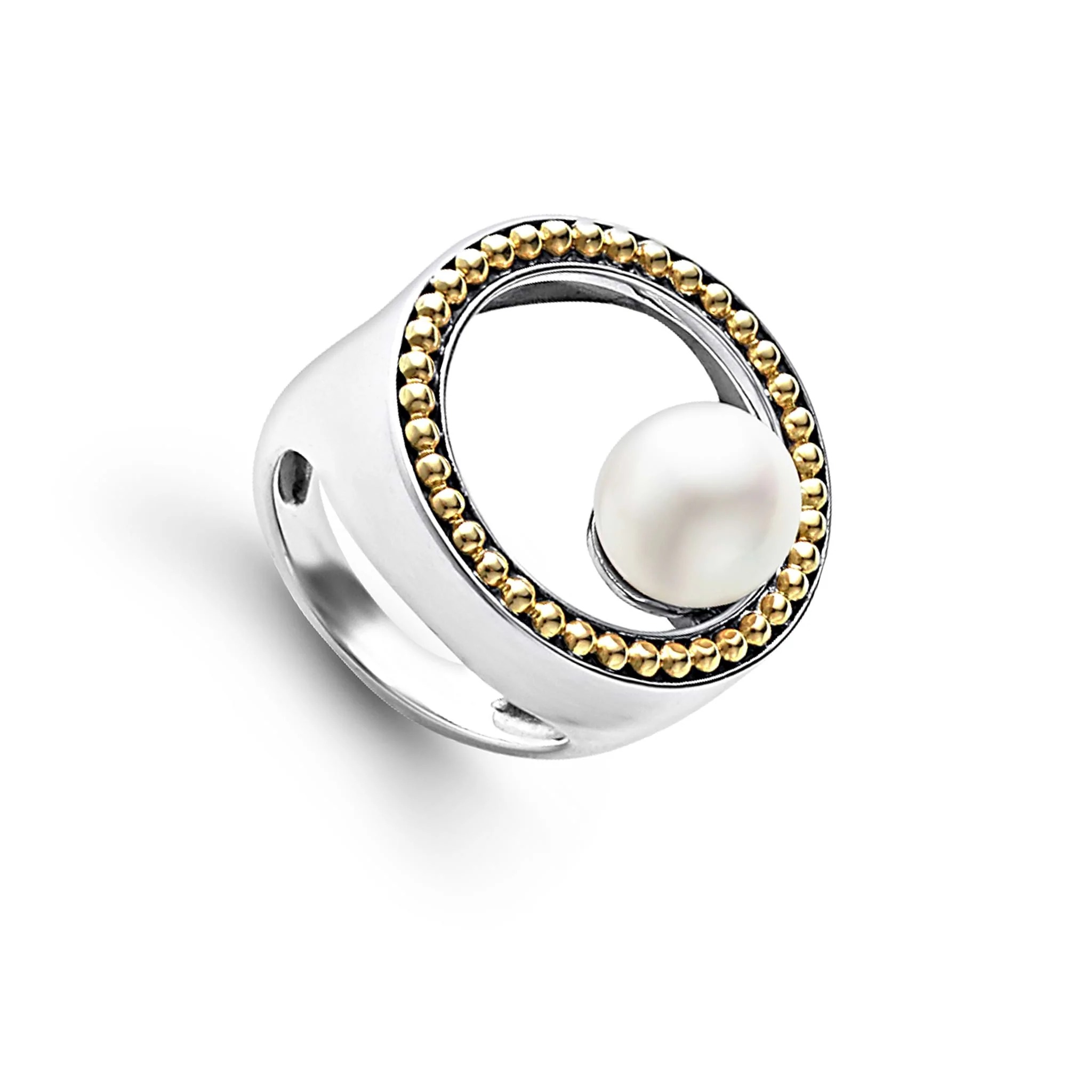 Lagos Luna Circle Pearl Statement Ring