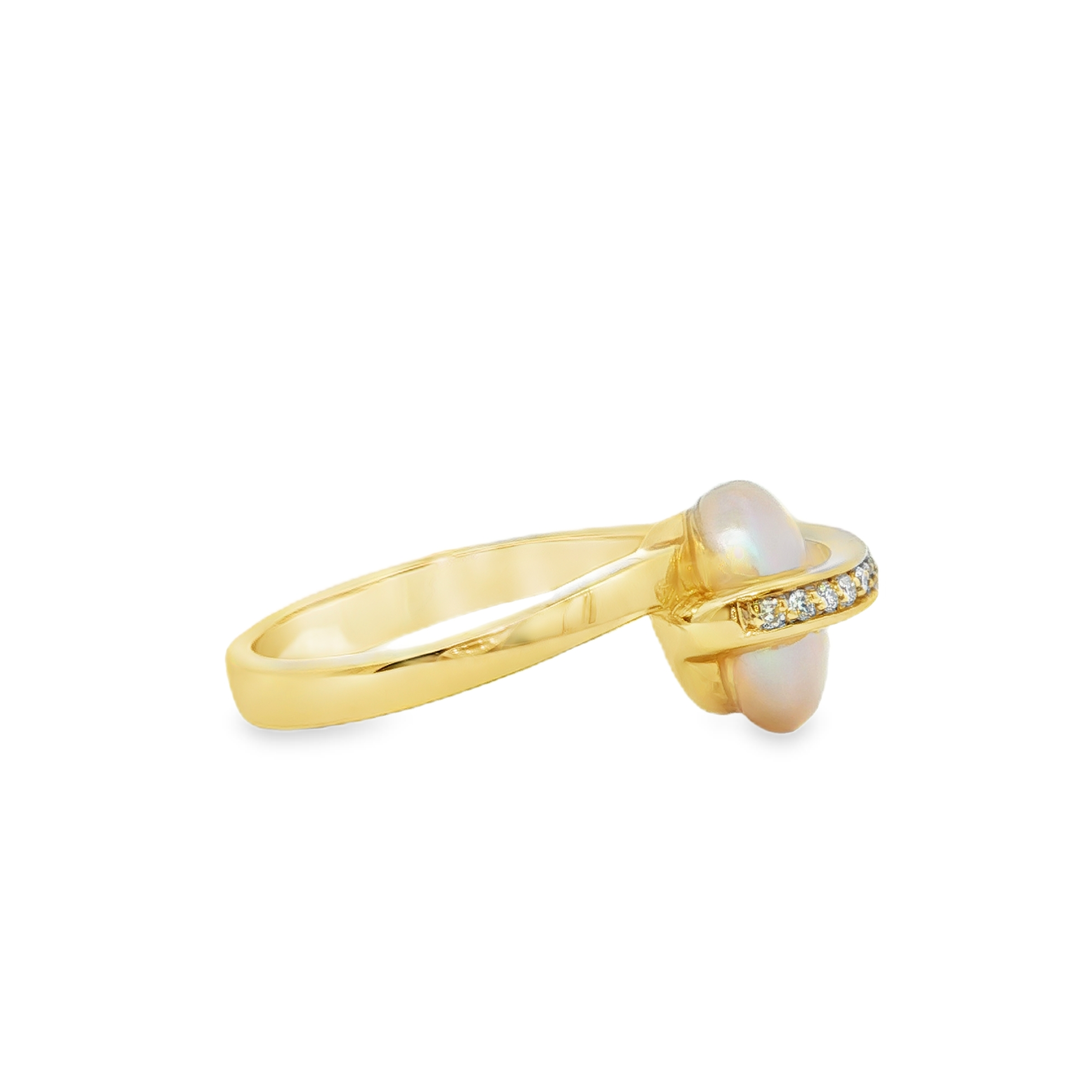 Estate by Martin Binder Coin Pearl & Diamond Ring