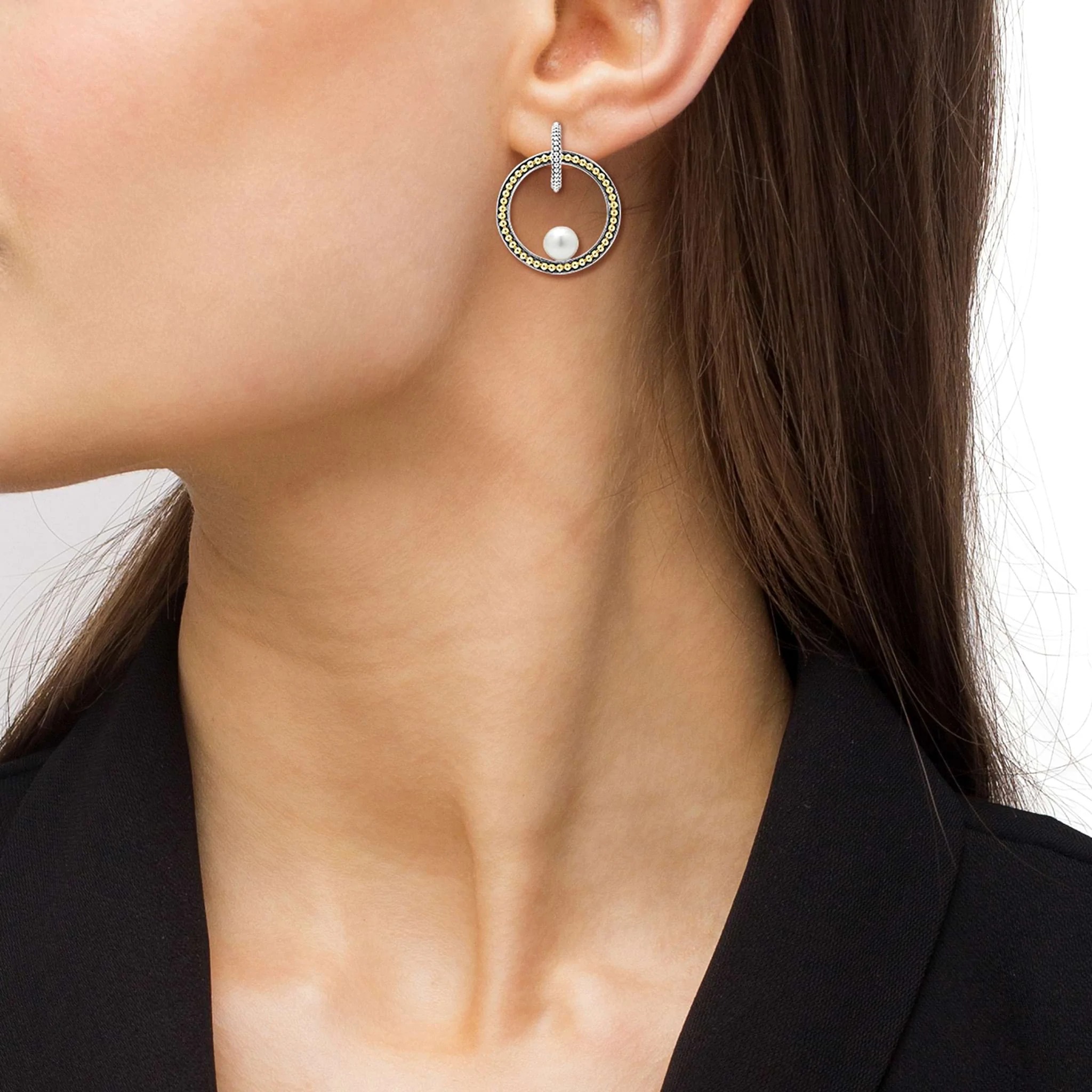Lagos Luna Caviar Pearl Drop Earrings