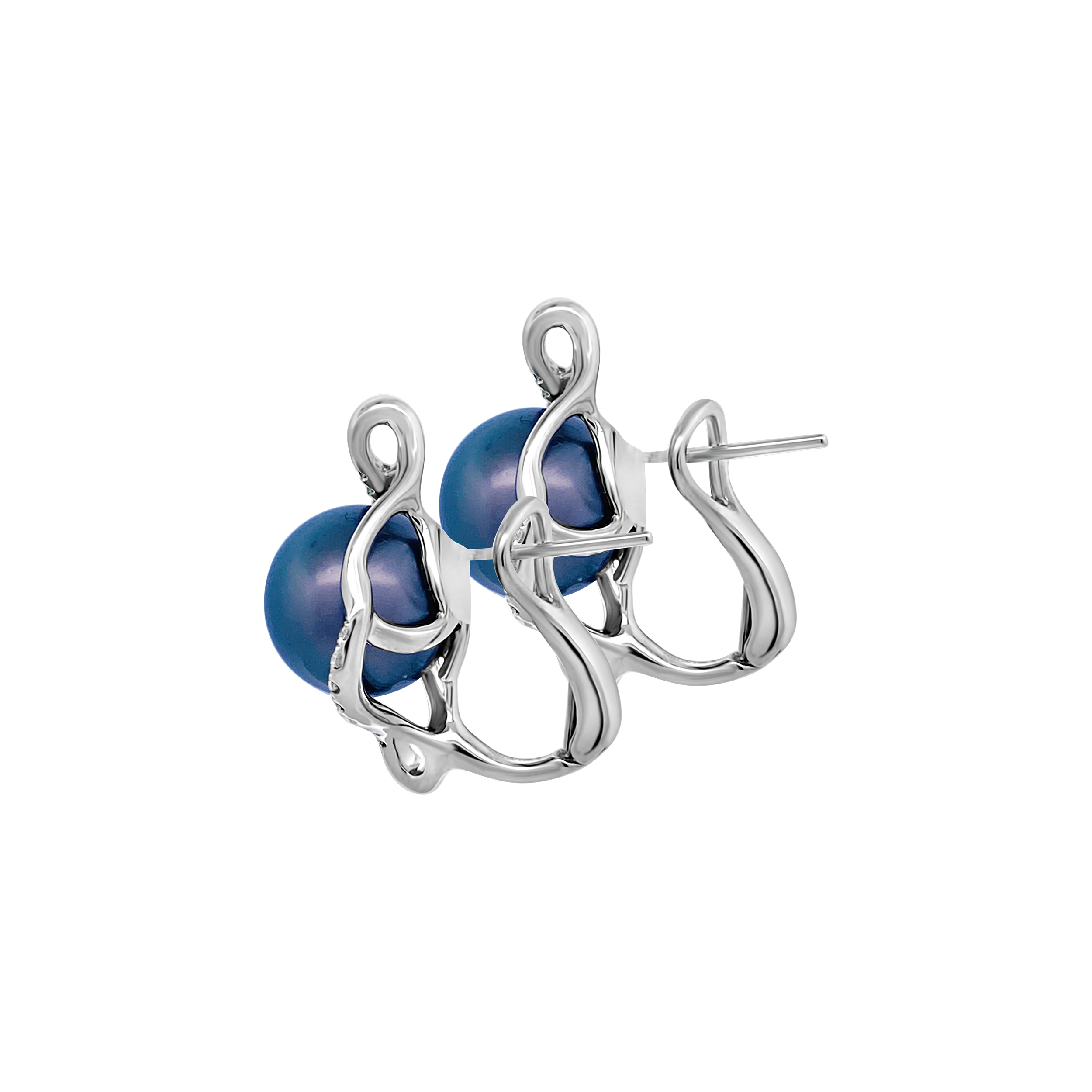 Miyana by Martin Binder Black South Sea Pearl & Diamond Earrings