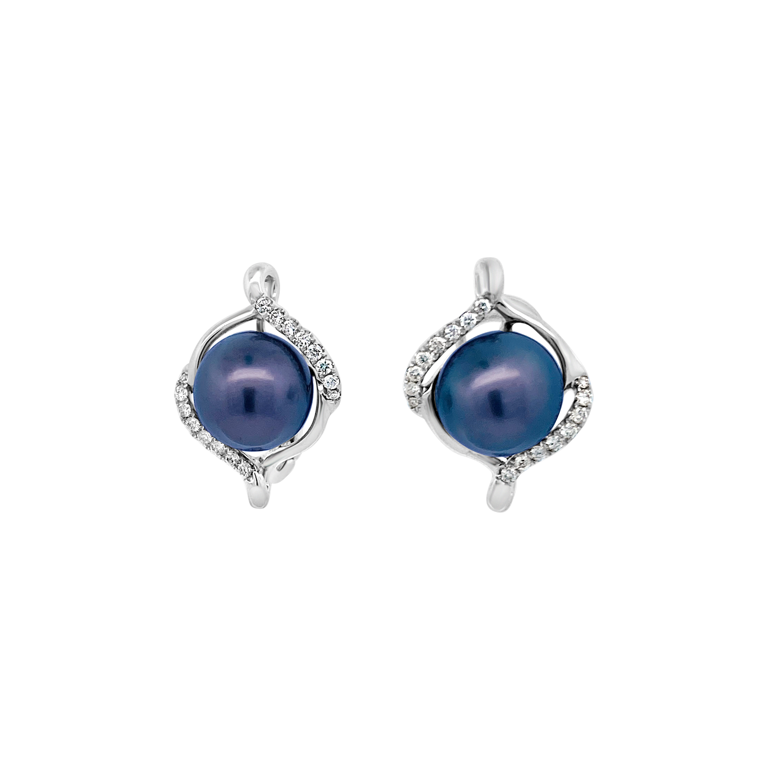Miyana by Martin Binder Black South Sea Pearl & Diamond Earrings