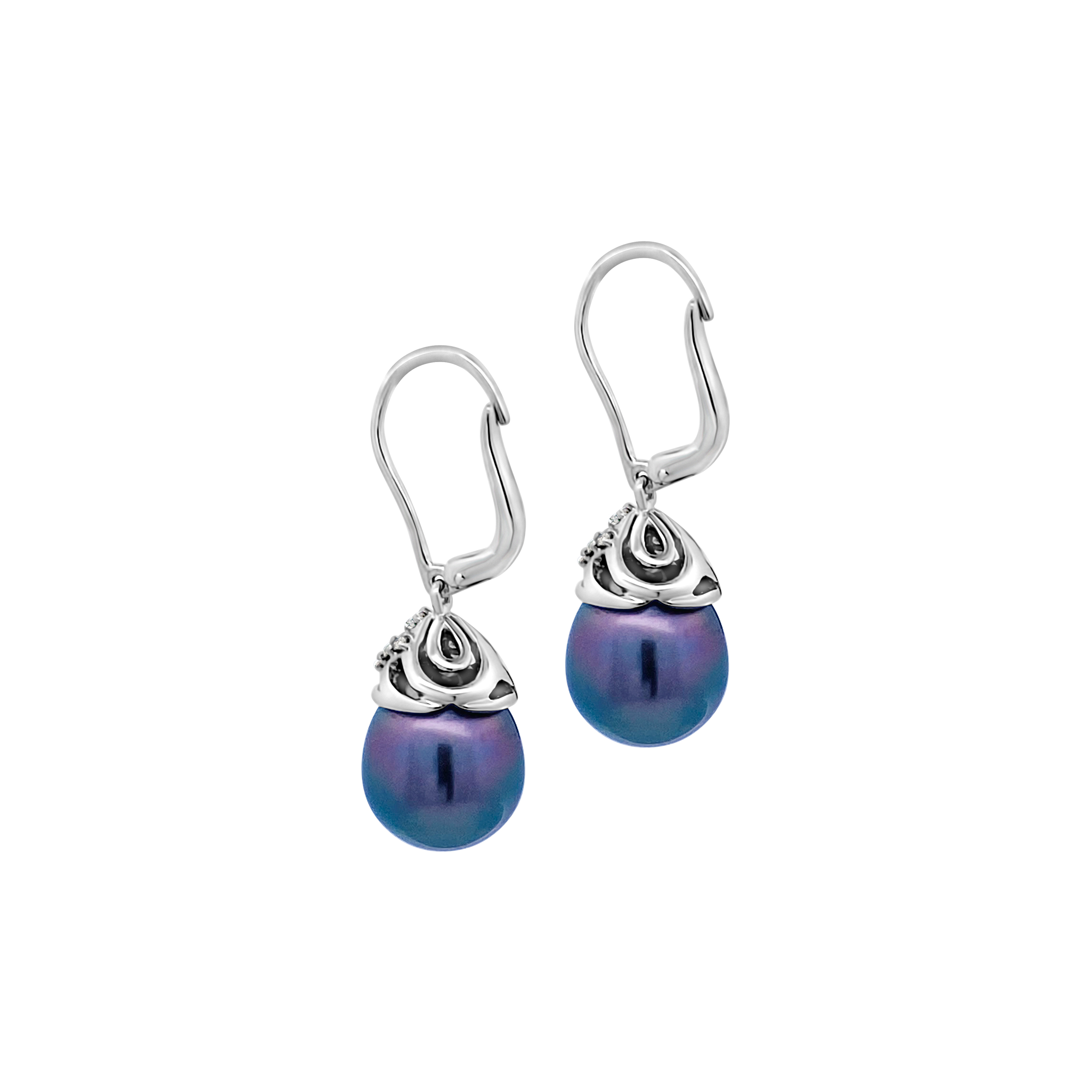 Miyana by Martin Binder Black South Sea Pearl & Diamond Earrings