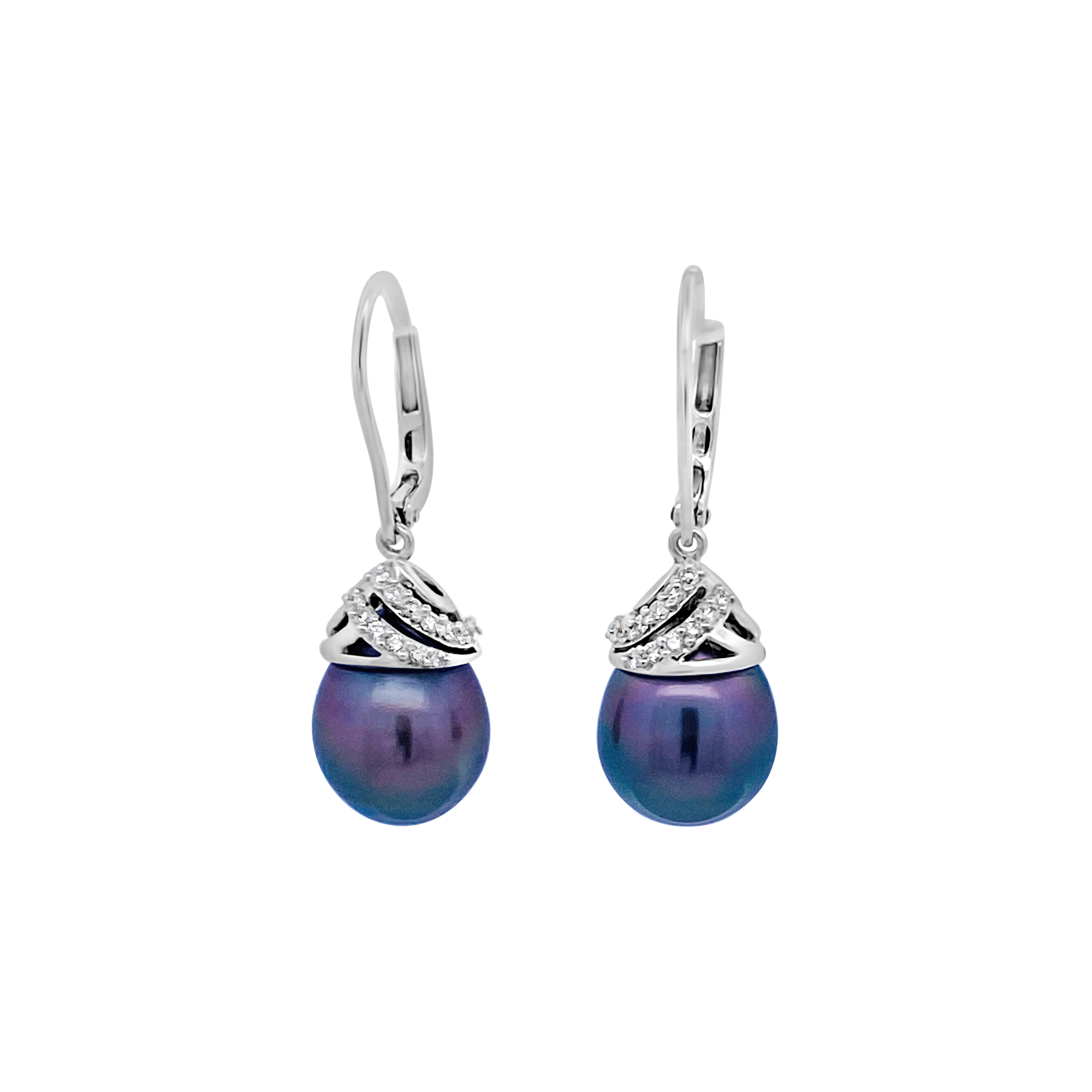 Miyana by Martin Binder Black South Sea Pearl & Diamond Earrings