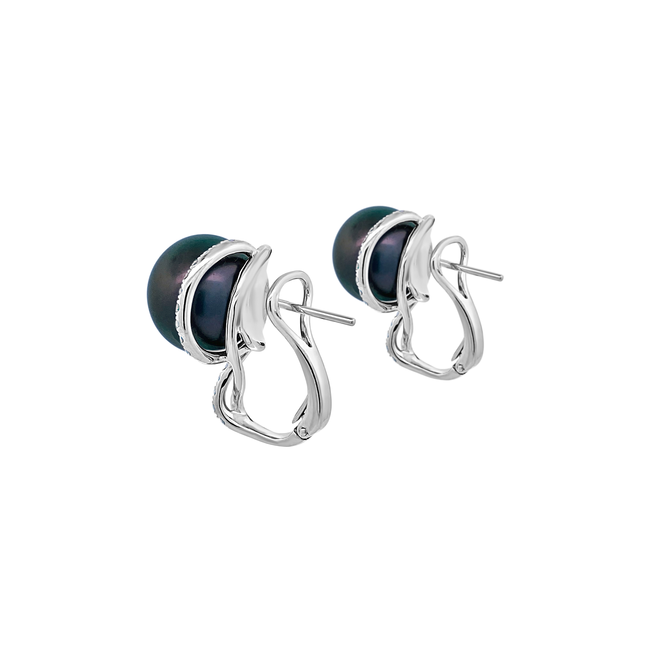 Miyana by Martin Binder Black South Sea Pearl & Diamond Earrings