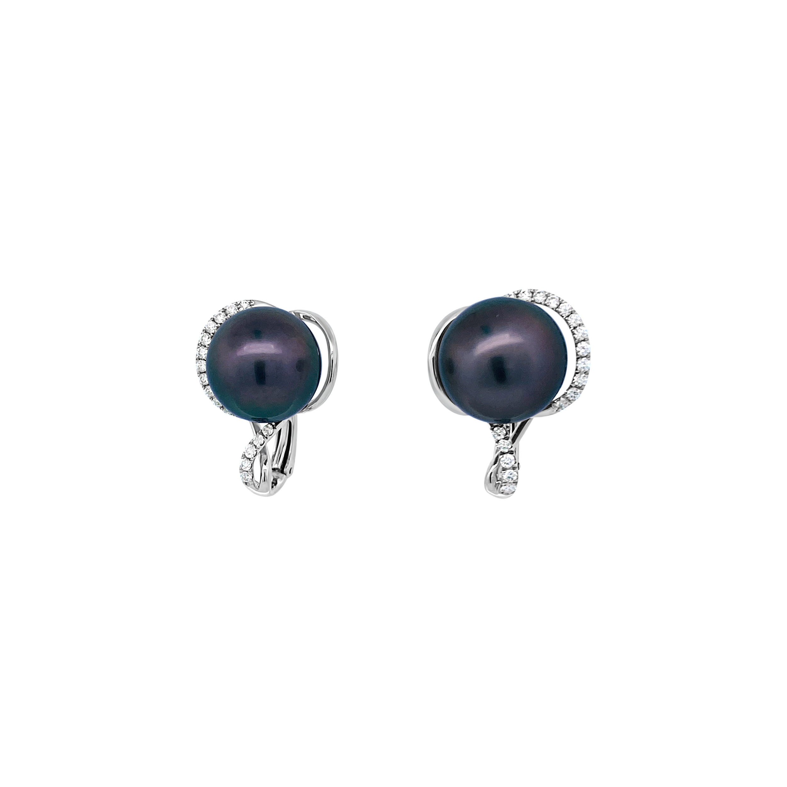 Miyana by Martin Binder Black South Sea Pearl & Diamond Earrings
