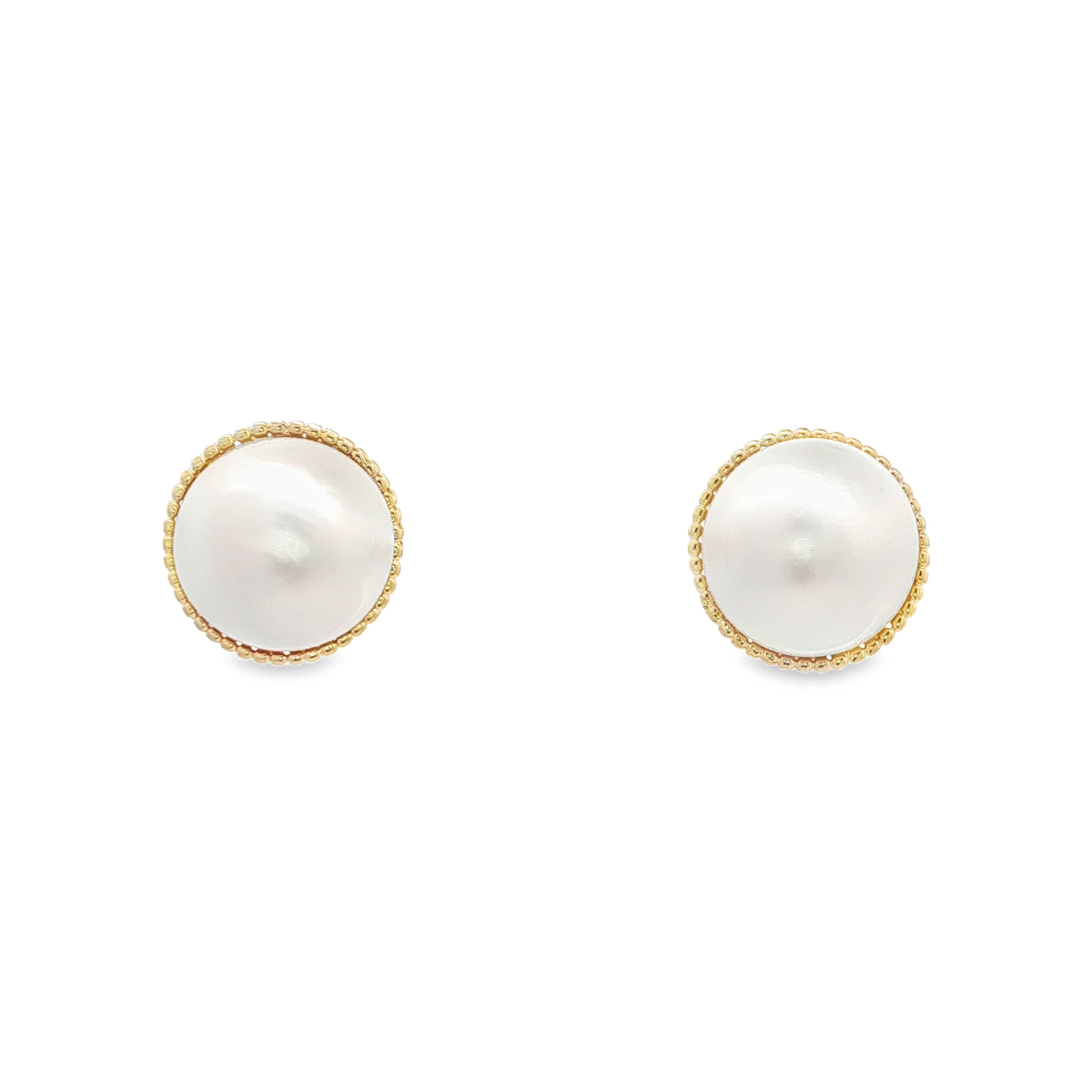 Estate by Martin Binder Pearl Button Stud Earrings